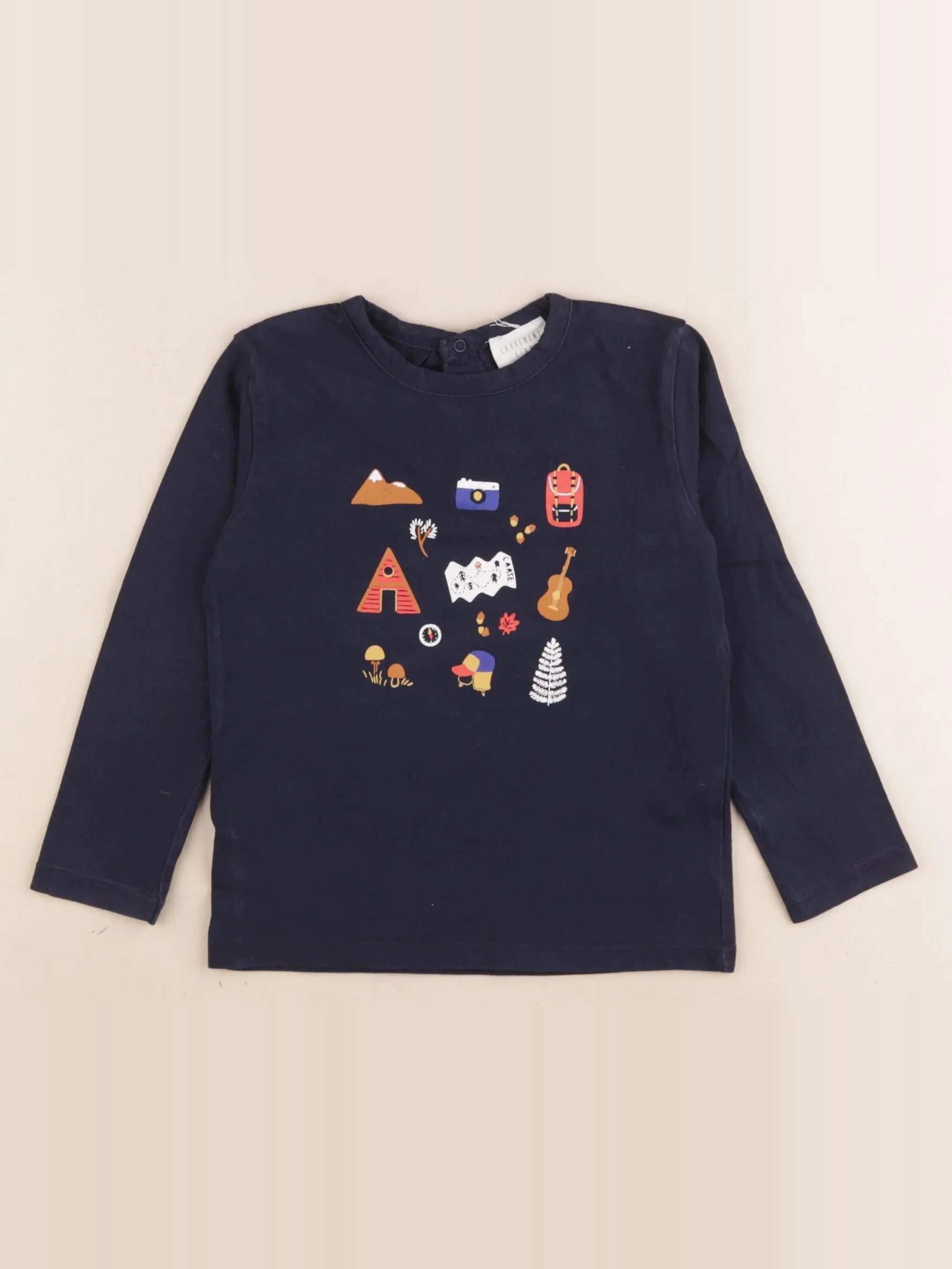 Carrément Beau - tee-shirt bleu - 3 ans