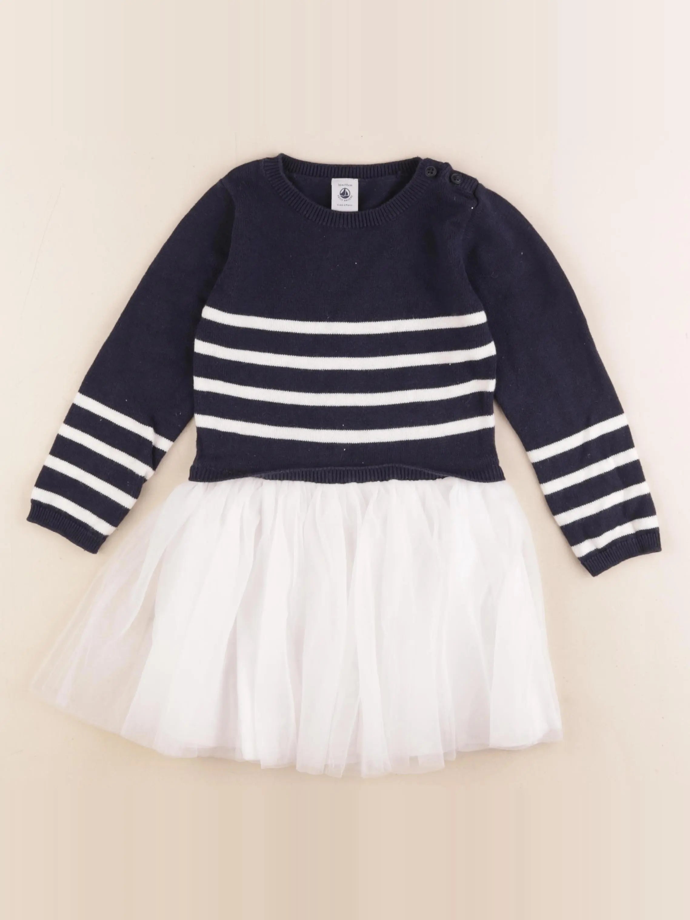 Petit Bateau - robe bleu - 36 mois