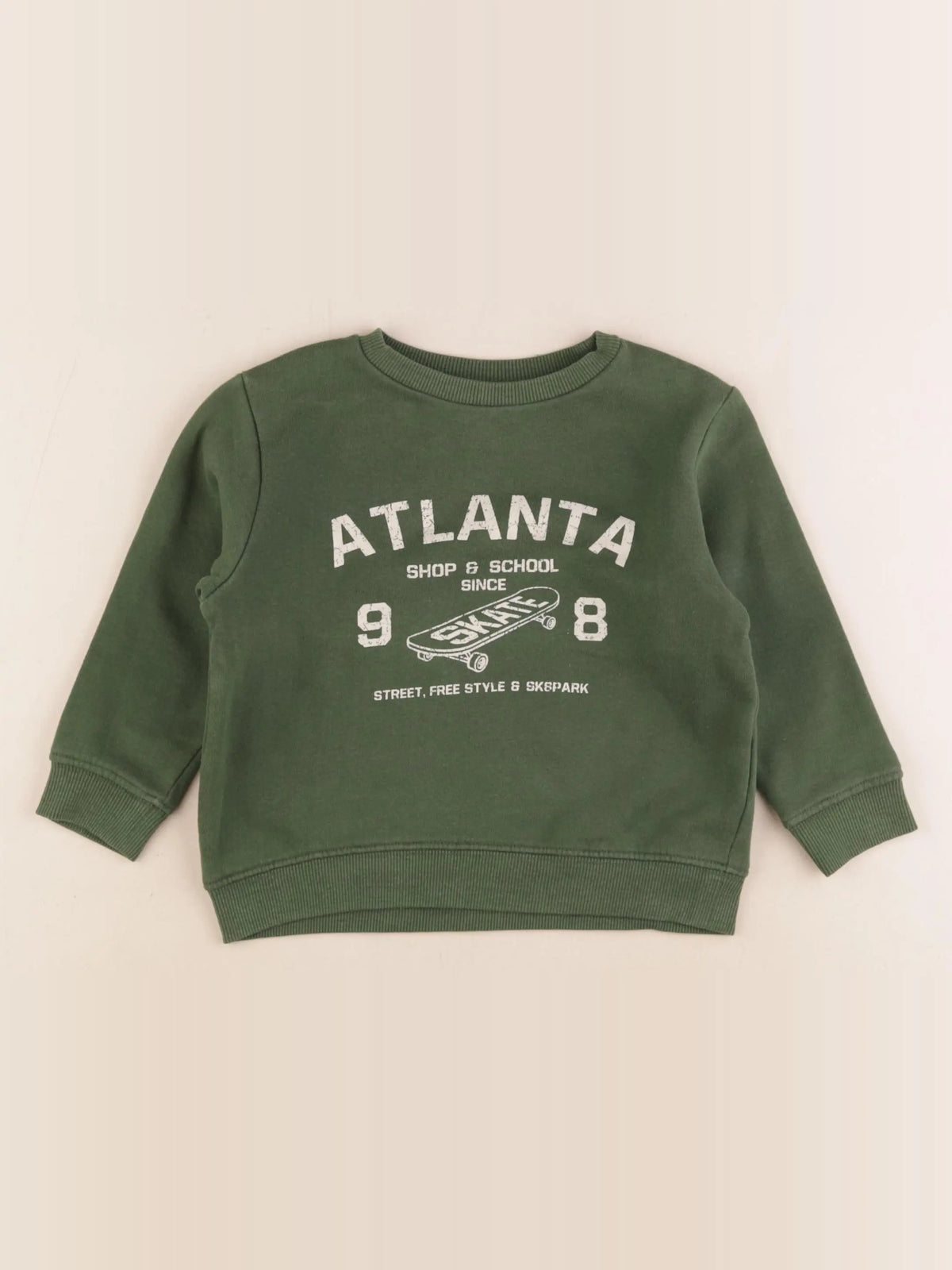 Vertbaudet - sweat vert - 3 ans
