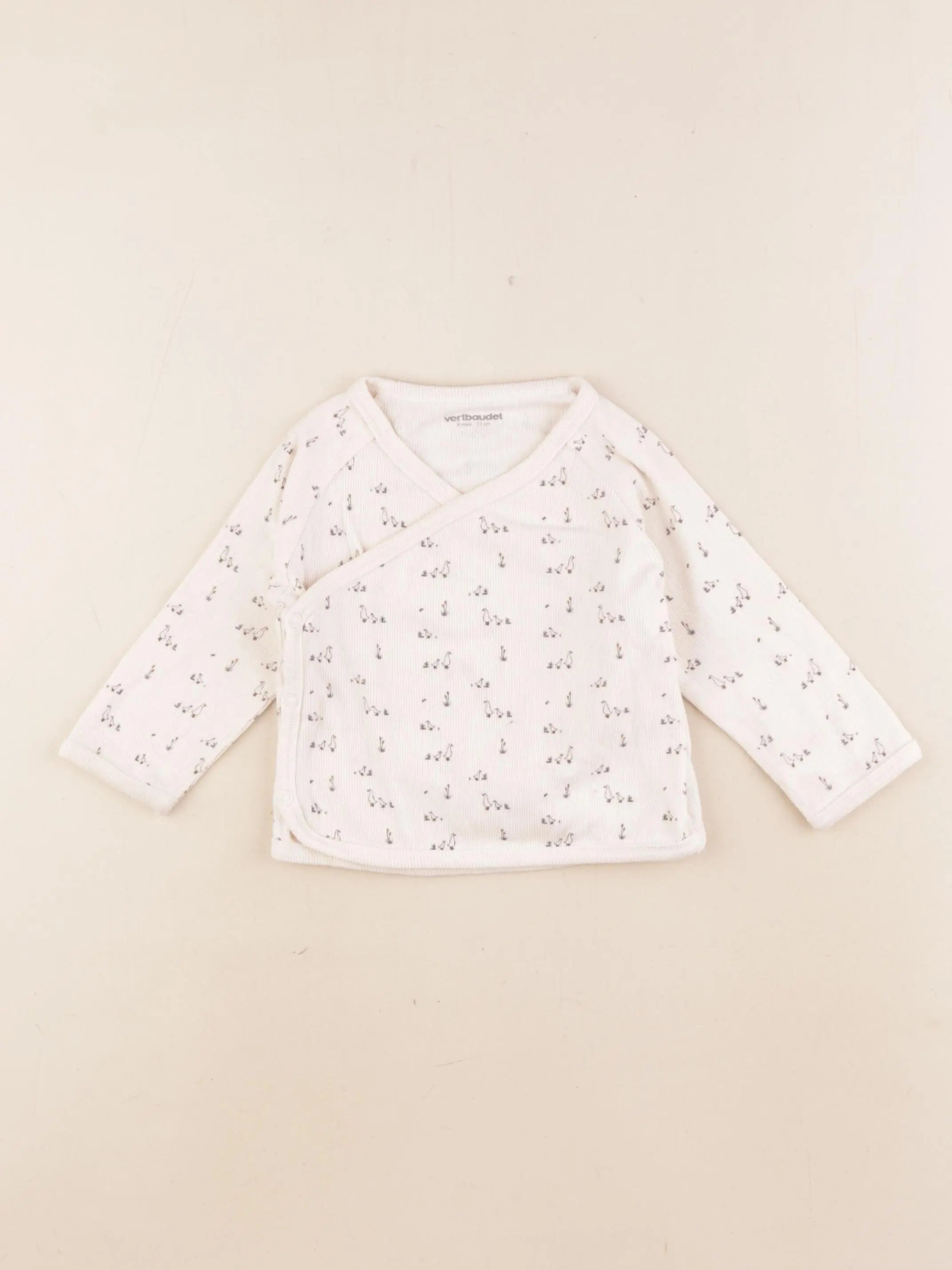 Vertbaudet - tee-shirt beige - 9 mois