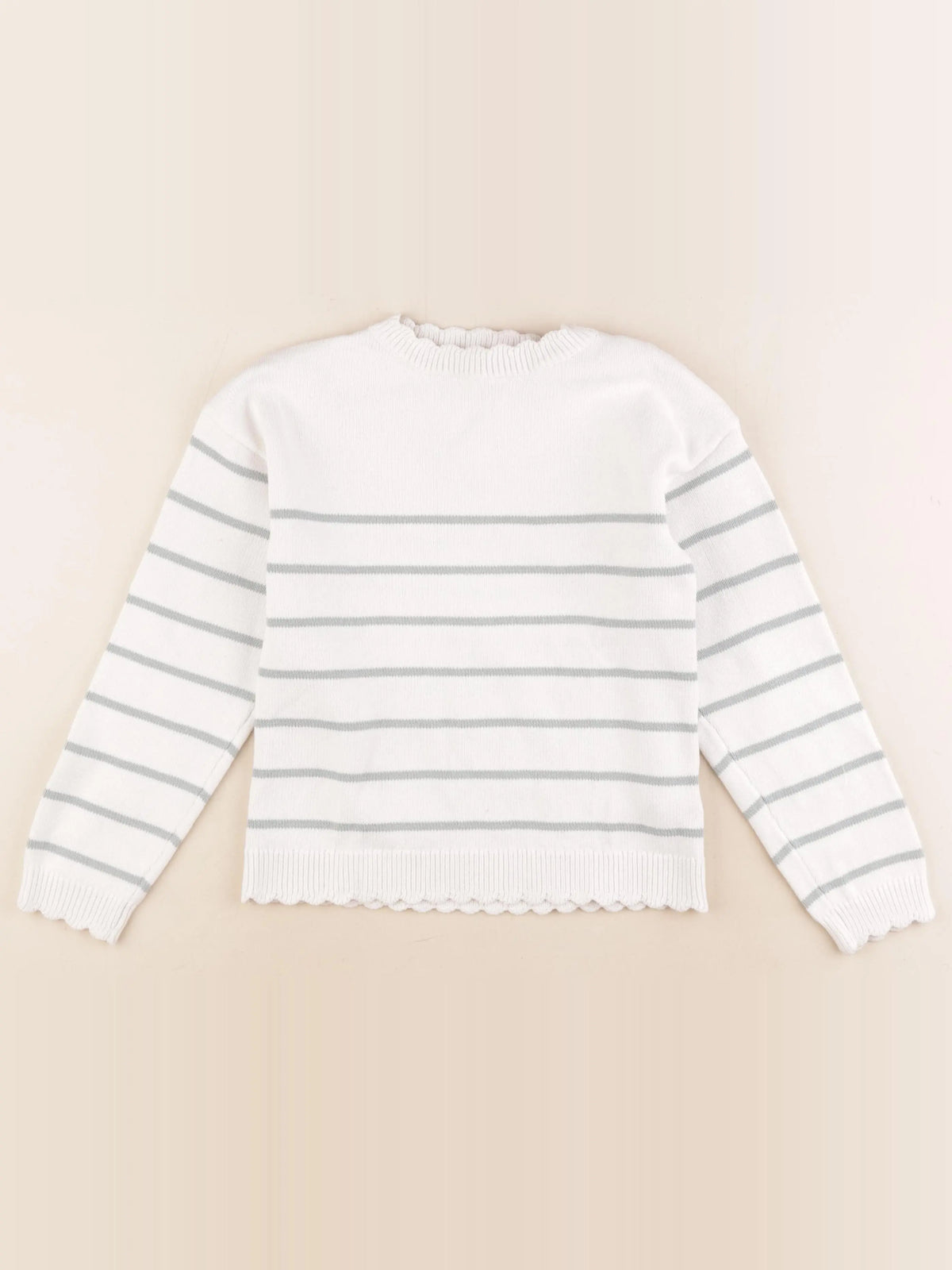 Vertbaudet - pull blanc, bleu - 9 ans
