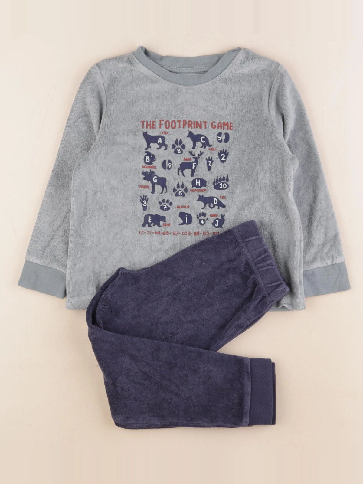 Vertbaudet - pyjama velours bleu - 4 ans