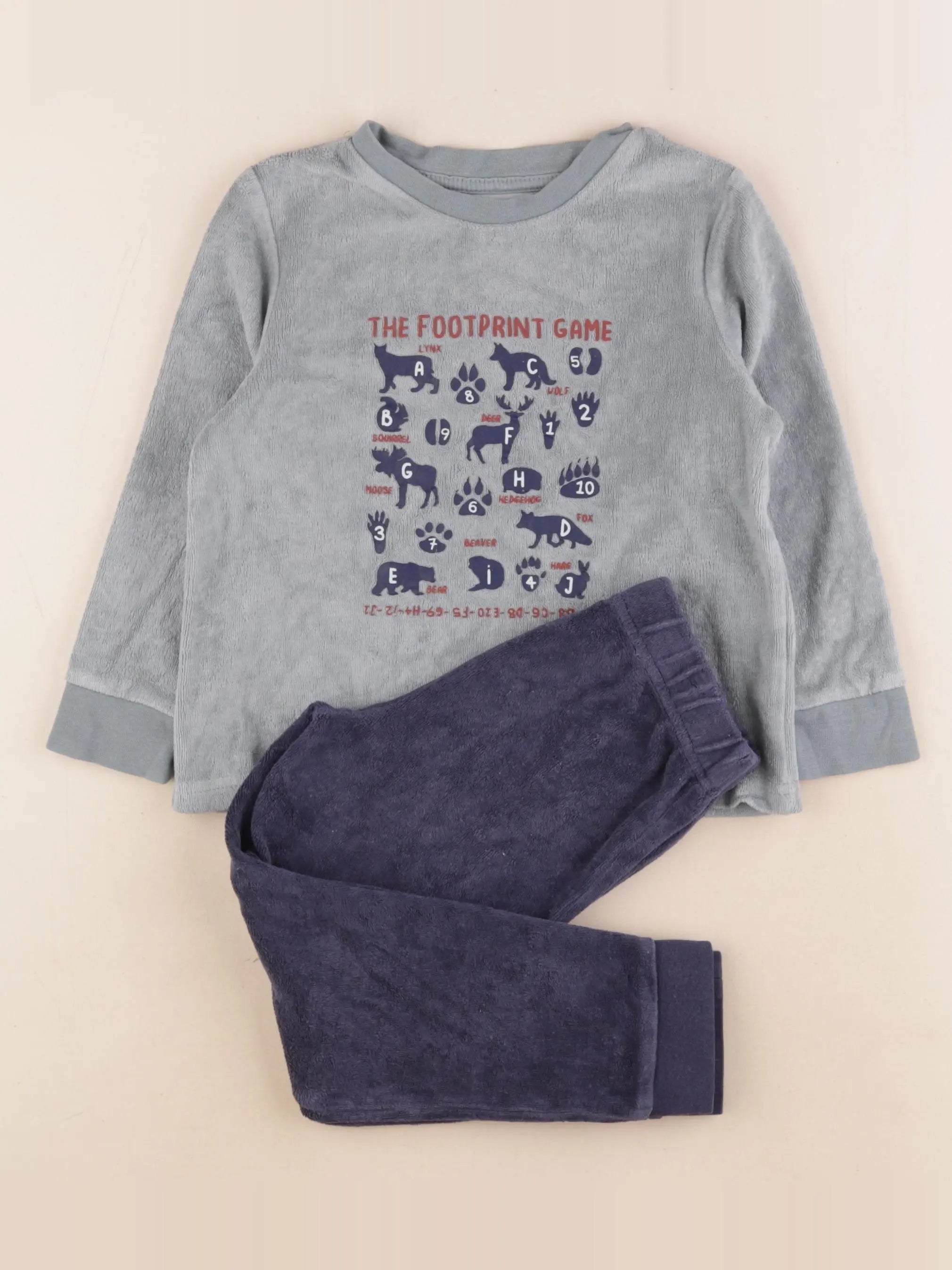 Vertbaudet - pyjama velours bleu - 4 ans