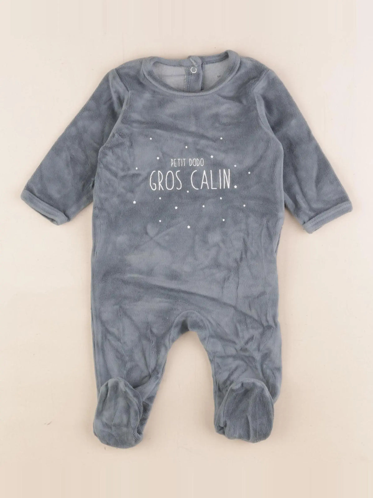 Vertbaudet - pyjama velours vert - 3 mois