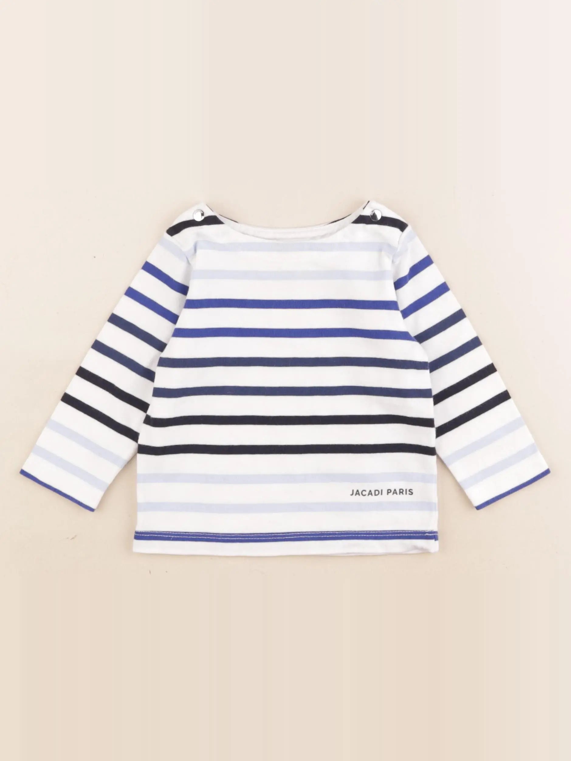 Jacadi - tee-shirt blanc, bleu - 12 mois
