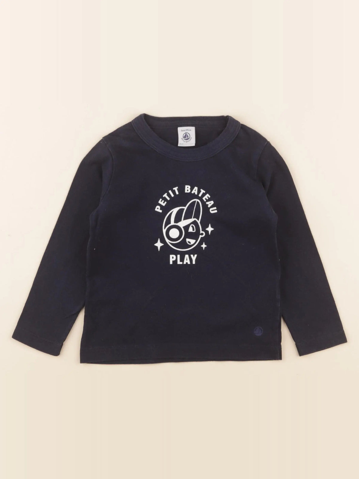 Petit Bateau - tee-shirt bleu - 3 ans