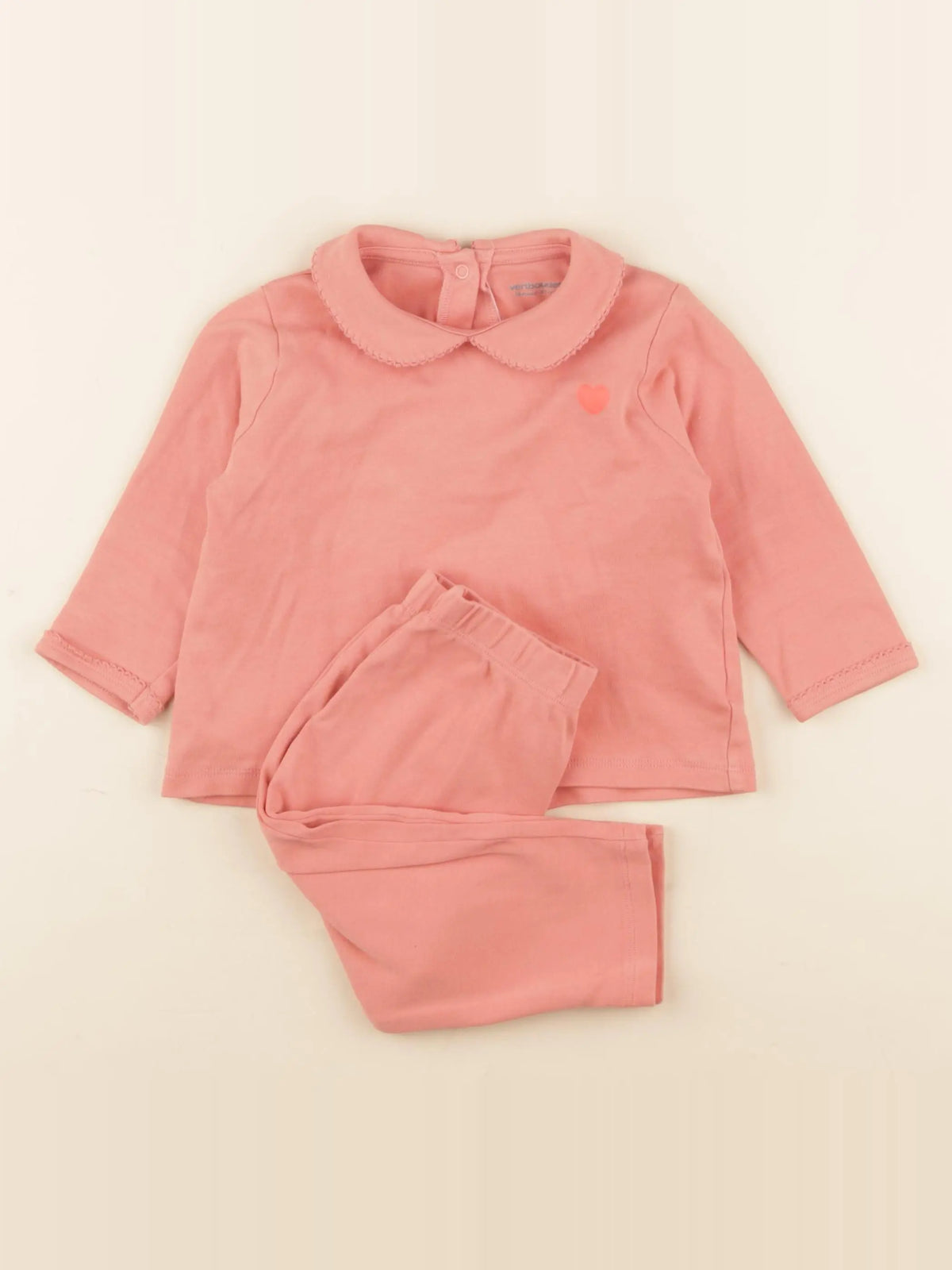Vertbaudet - pyjama coton rose - 18 mois