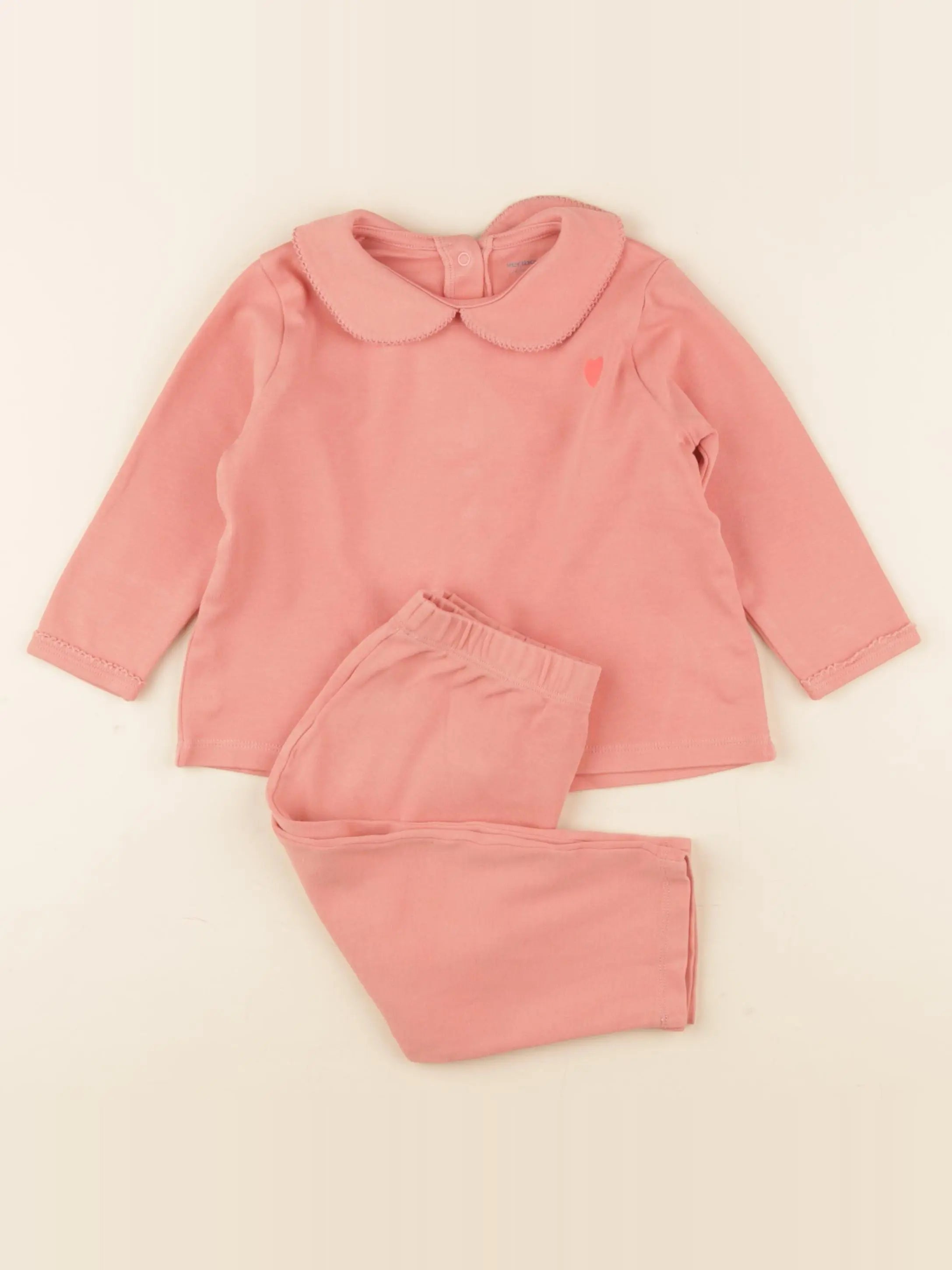 Vertbaudet - pyjama coton rose - 24 mois