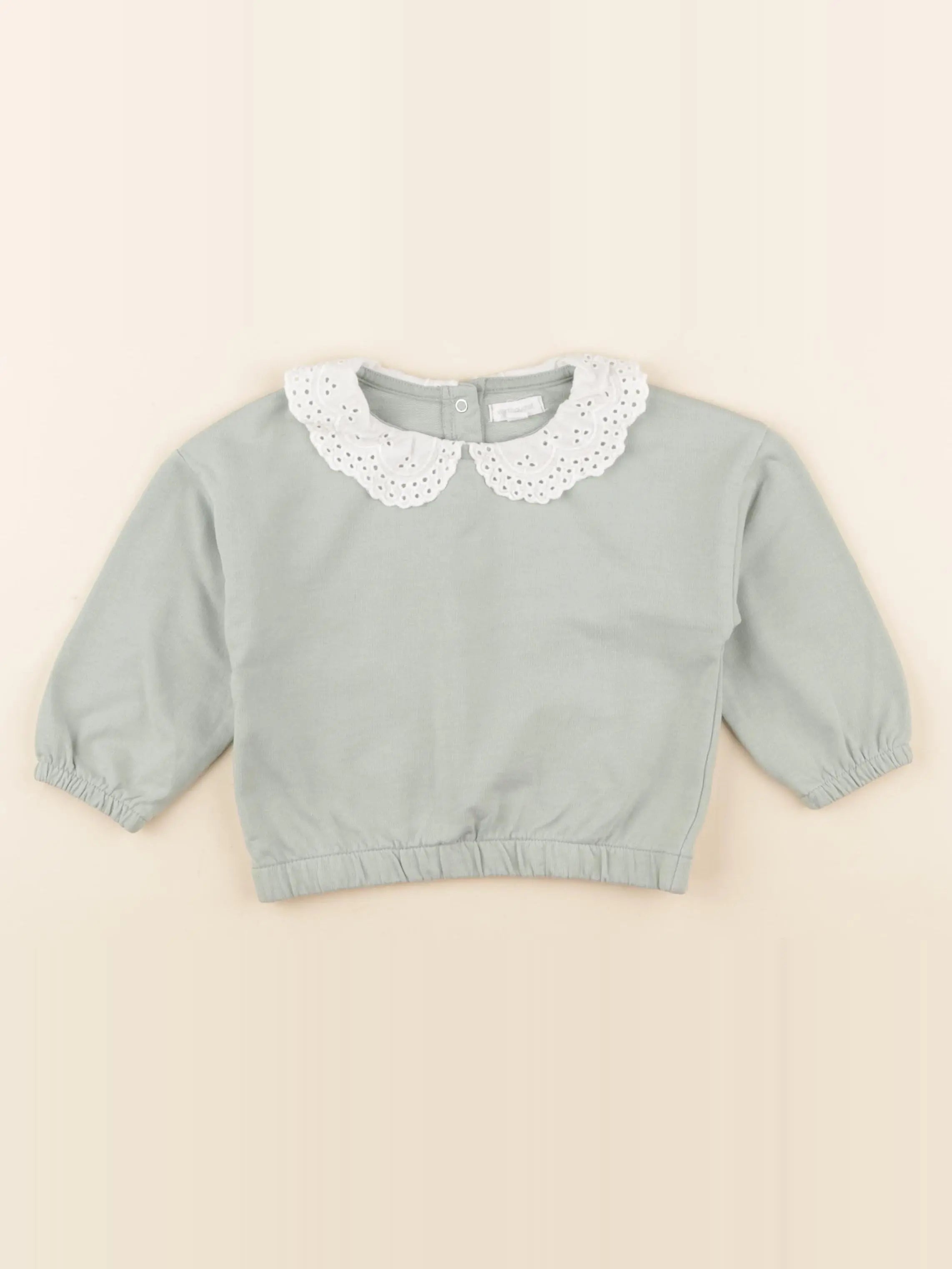 Vertbaudet - sweat vert - 18 mois