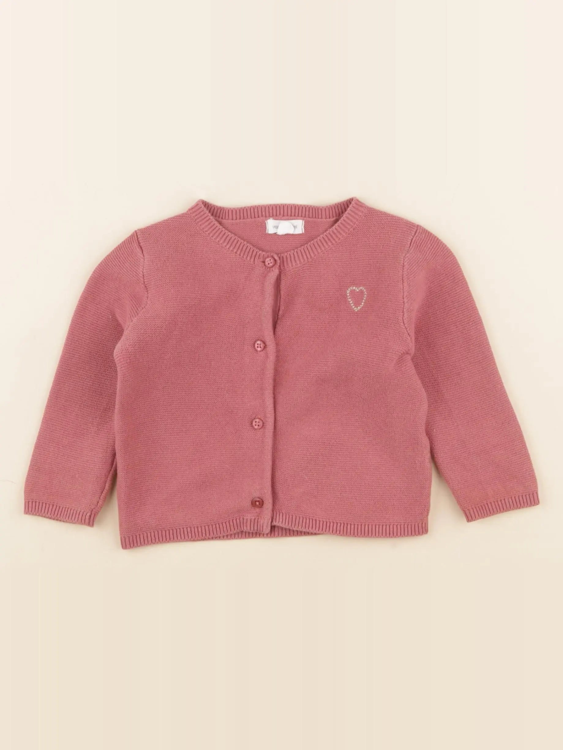 Vertbaudet - gilet rose - 6 mois