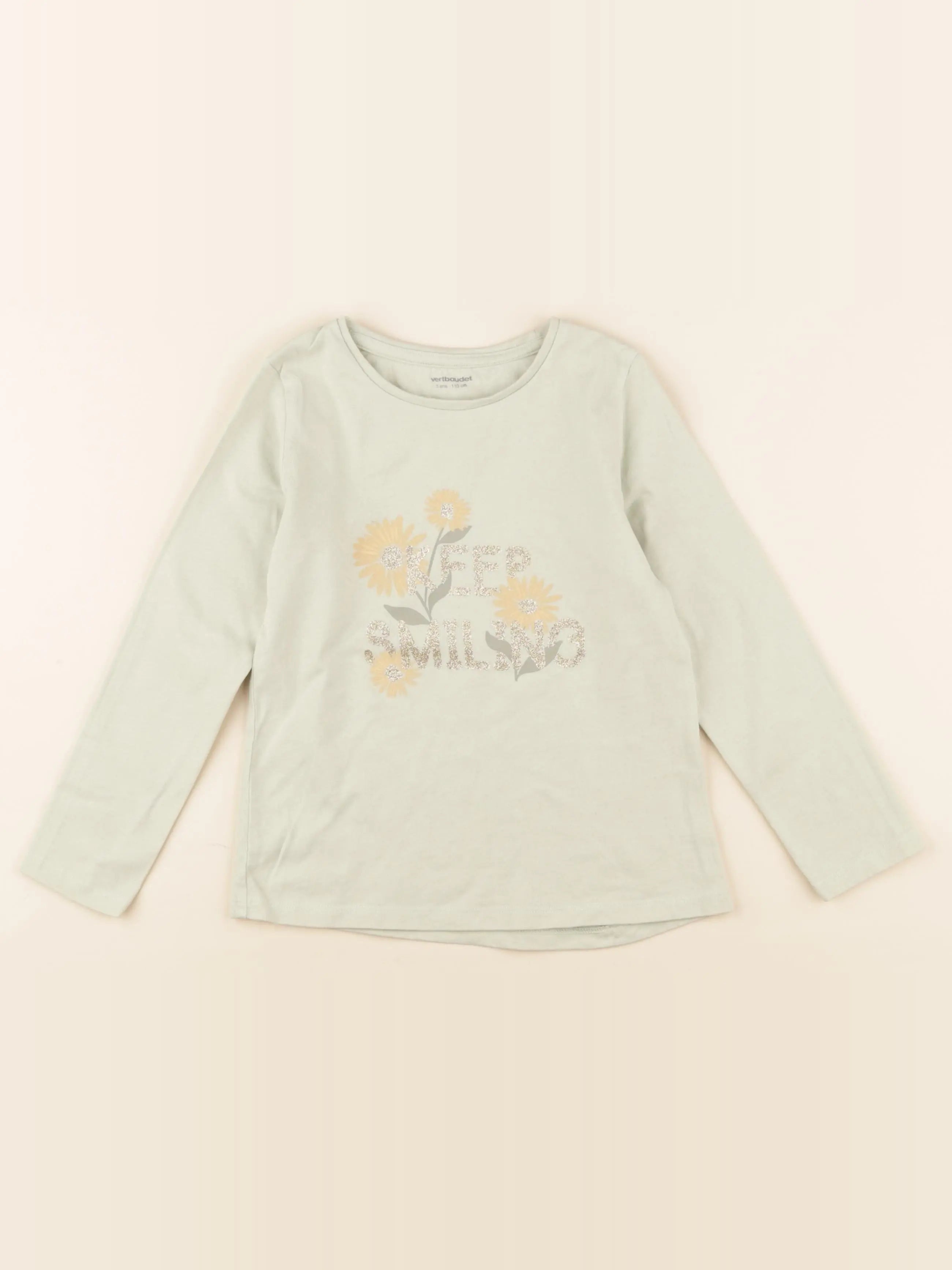Vertbaudet - tee-shirt vert - 5 ans