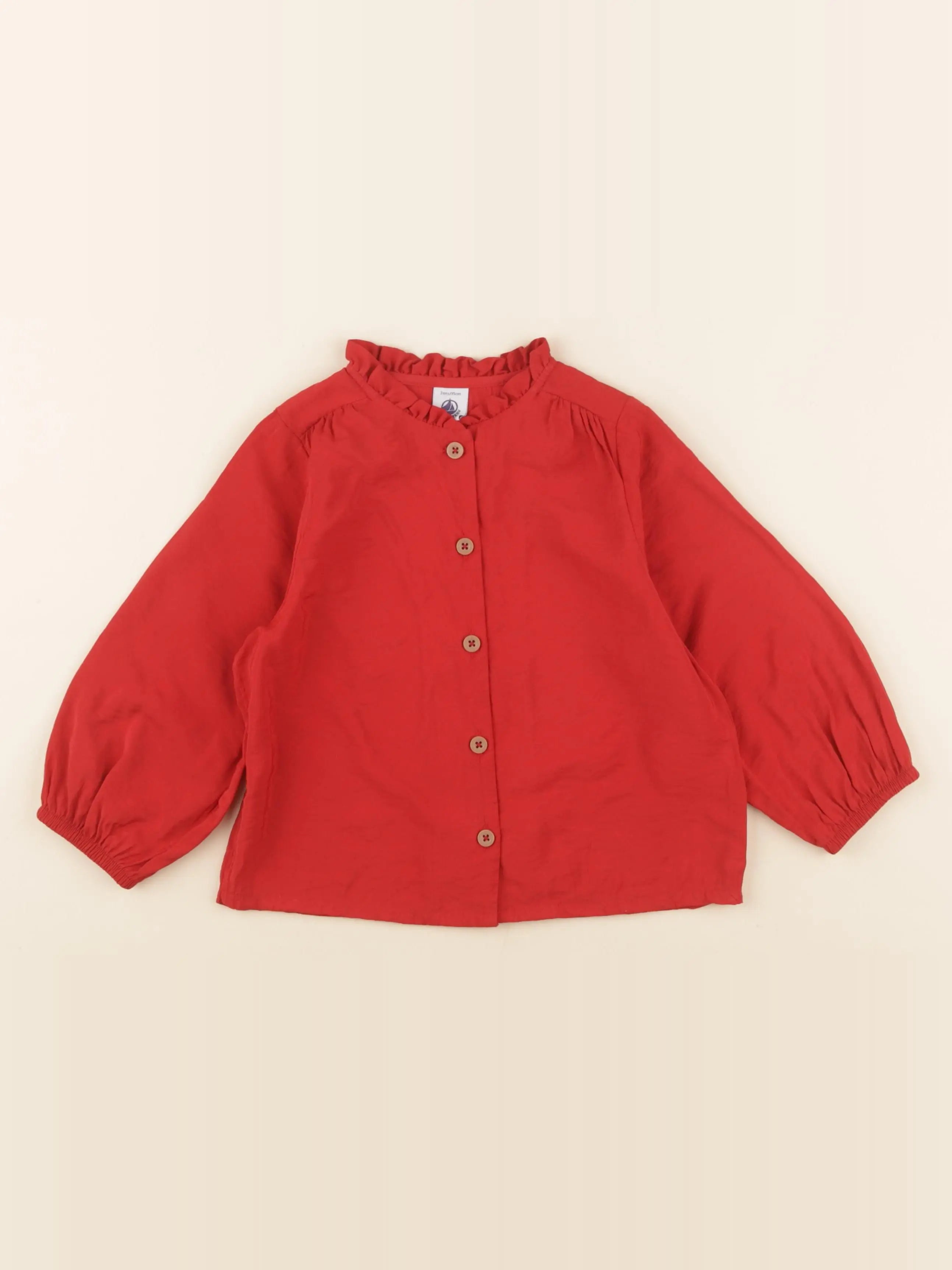 Petit Bateau - blouse rouge - 3 ans