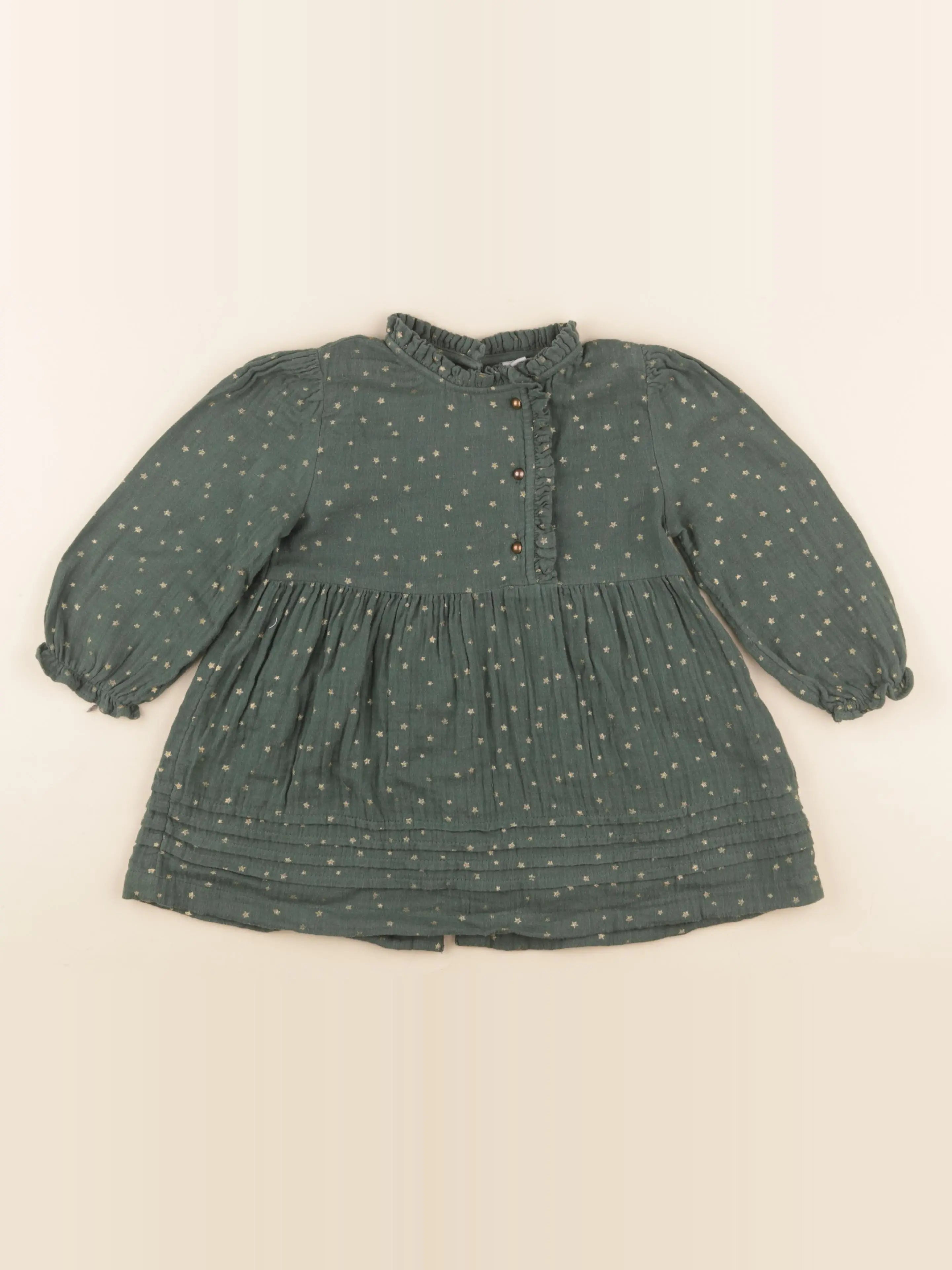 Vertbaudet - robe vert - 36 mois