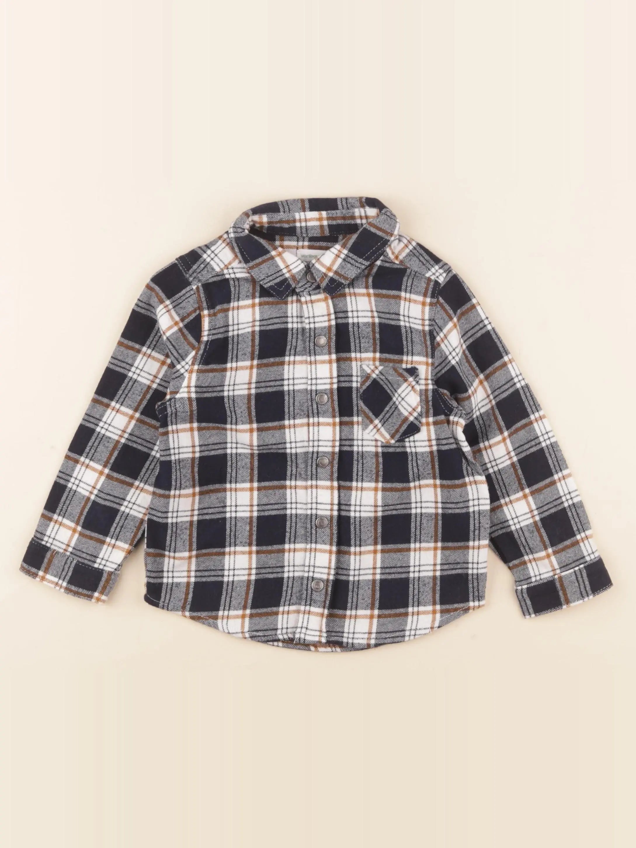 Vertbaudet - chemise bleu, blanc - 24 mois