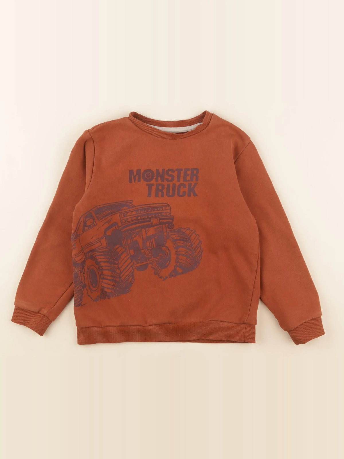 Vertbaudet - sweat marron - 8 ans