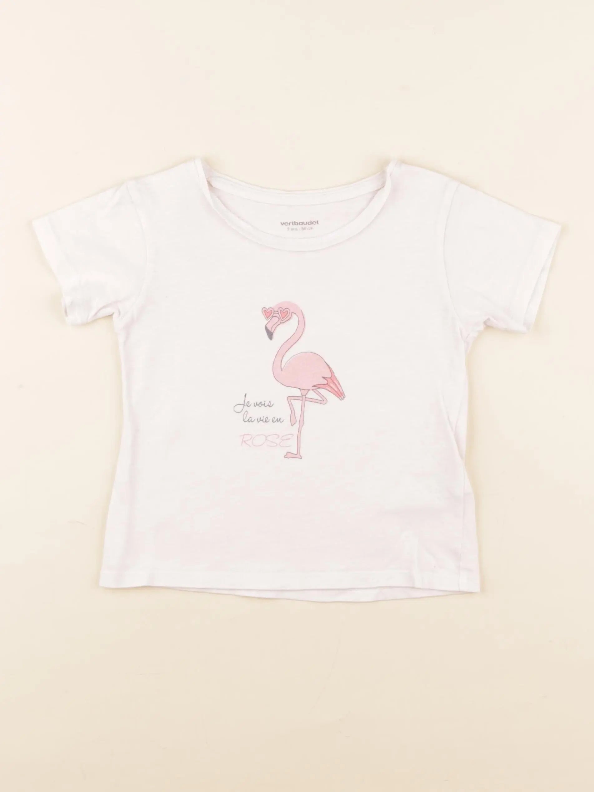 Vertbaudet - tee-shirt rose - 2 ans