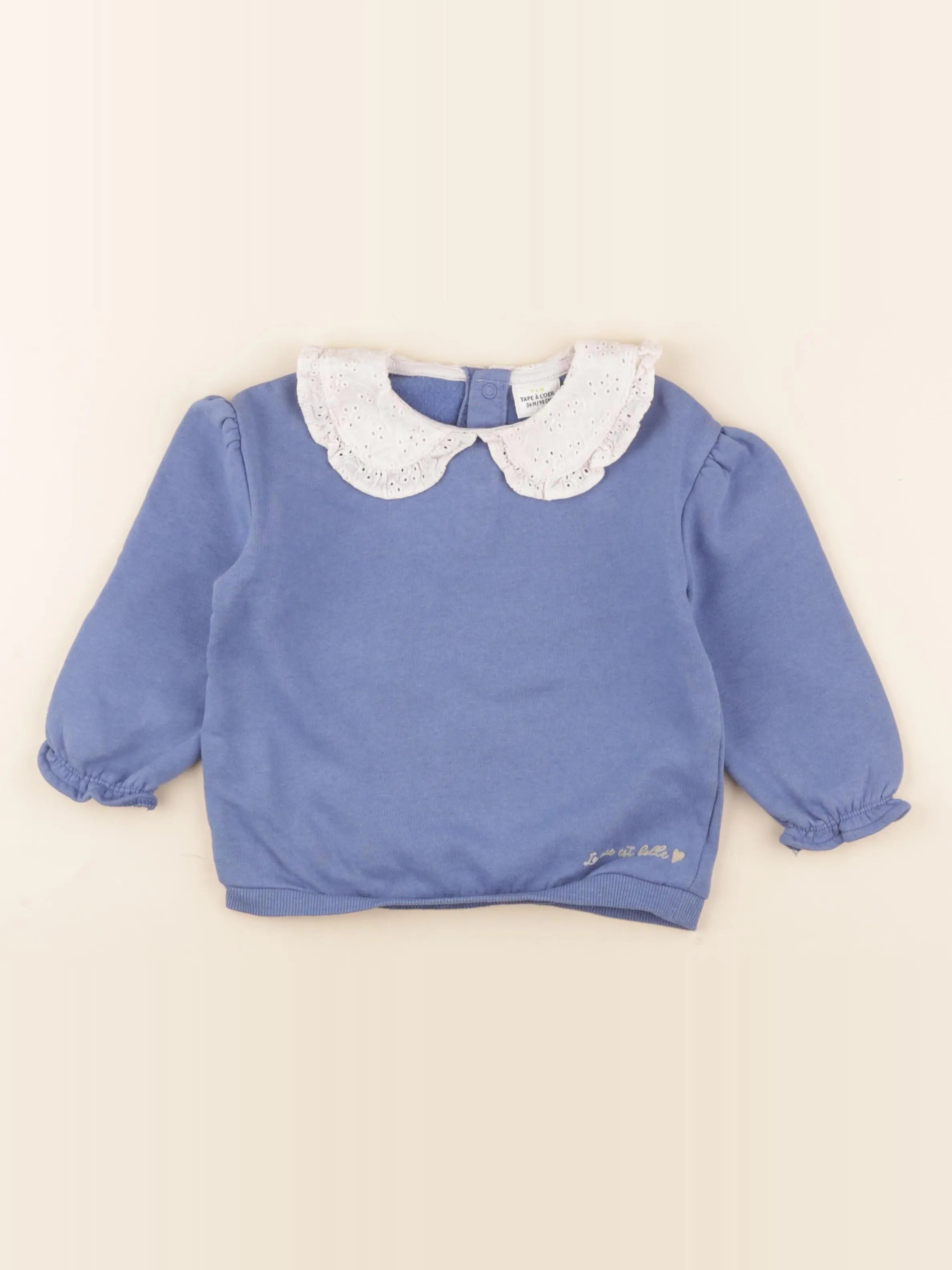 Tape à l'oeil - sweat bleu, blanc - 36 mois