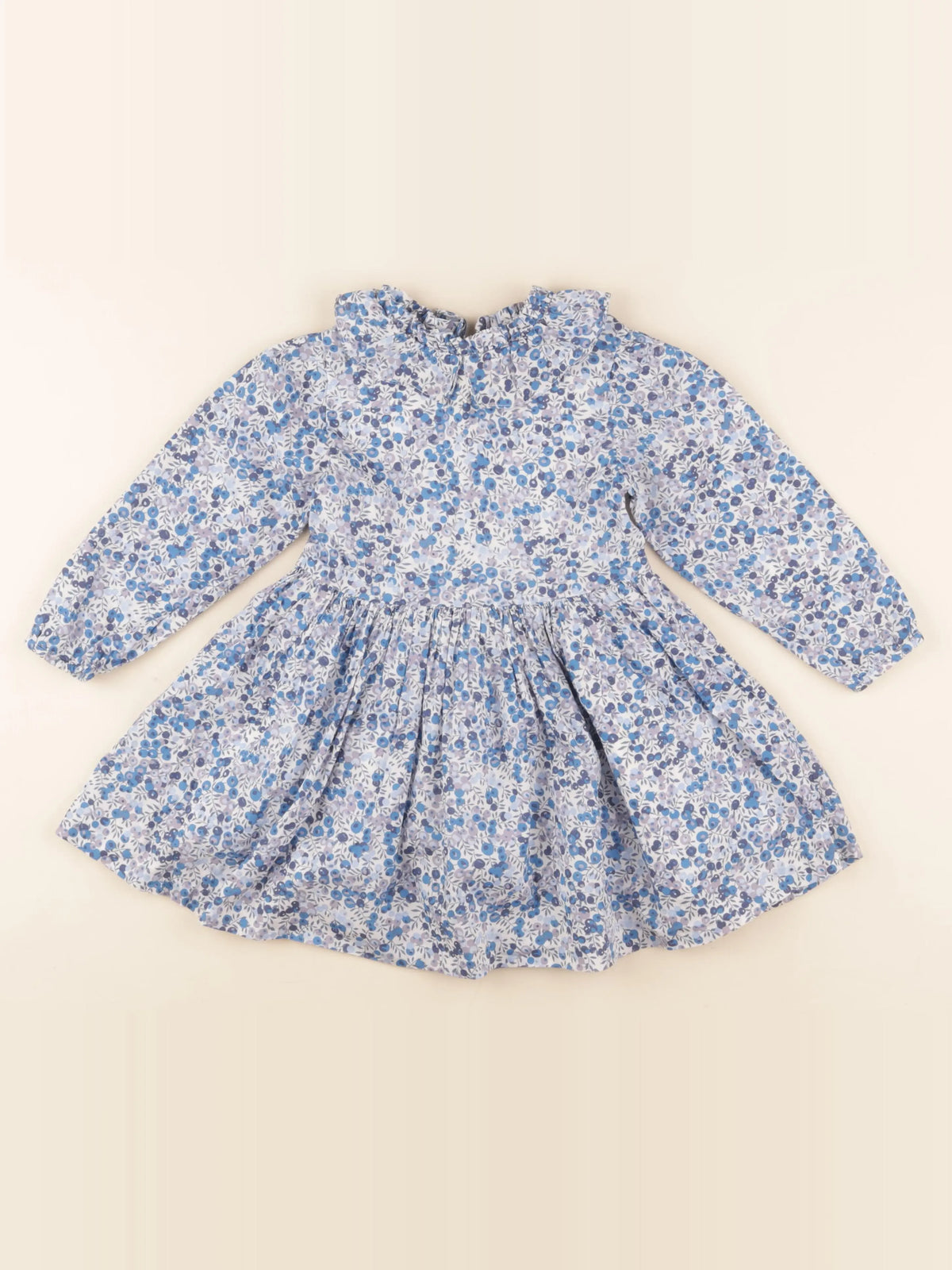Jacadi - robe liberty bleu, blanc - 3 ans