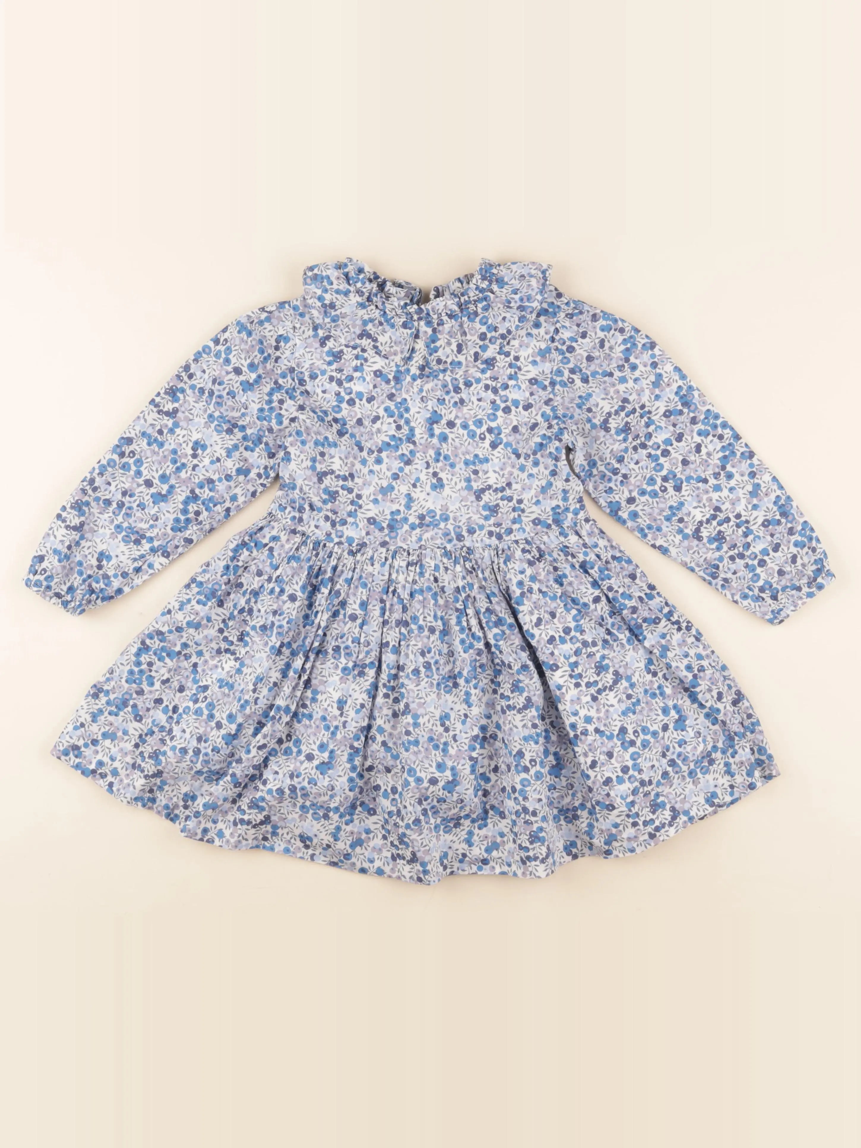 Jacadi - robe liberty bleu, blanc - 3 ans