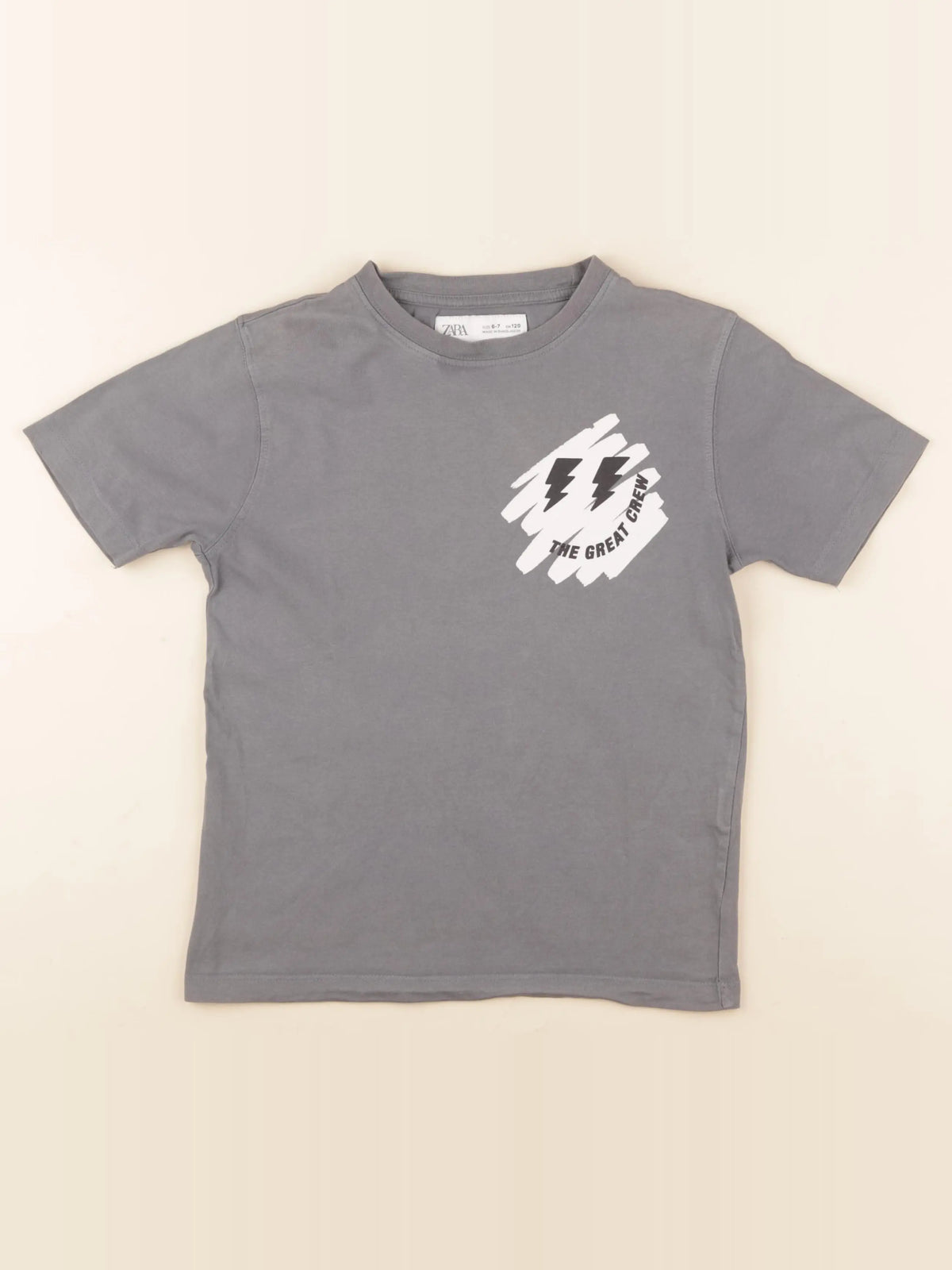 Zara - tee-shirt gris - 6/7 ans