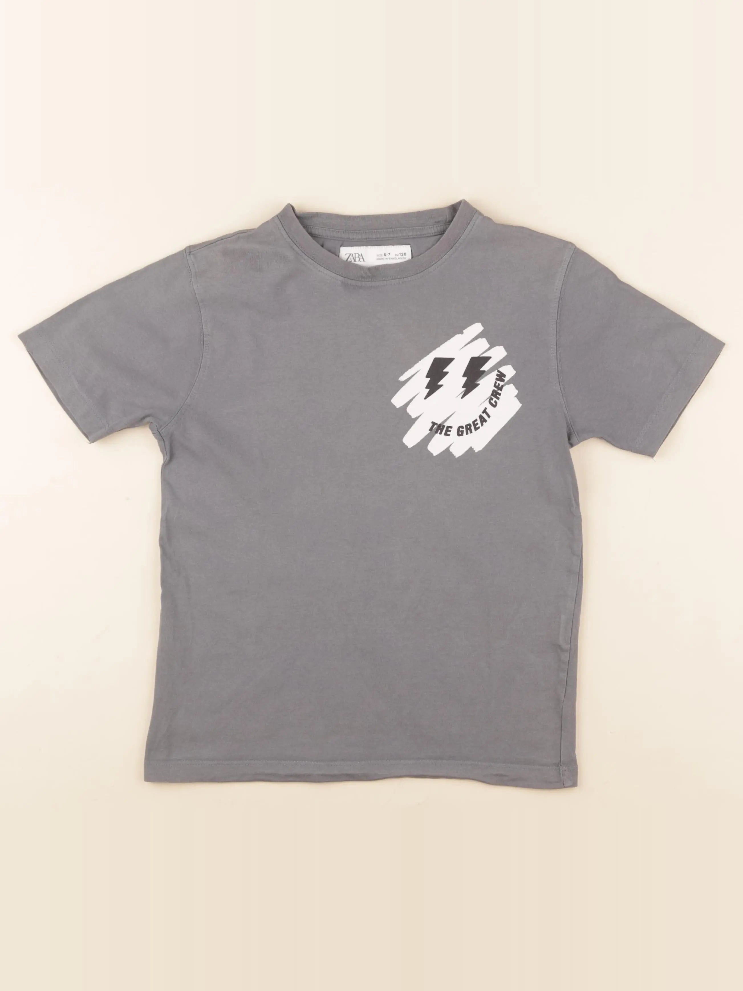 Zara - tee-shirt gris - 6/7 ans