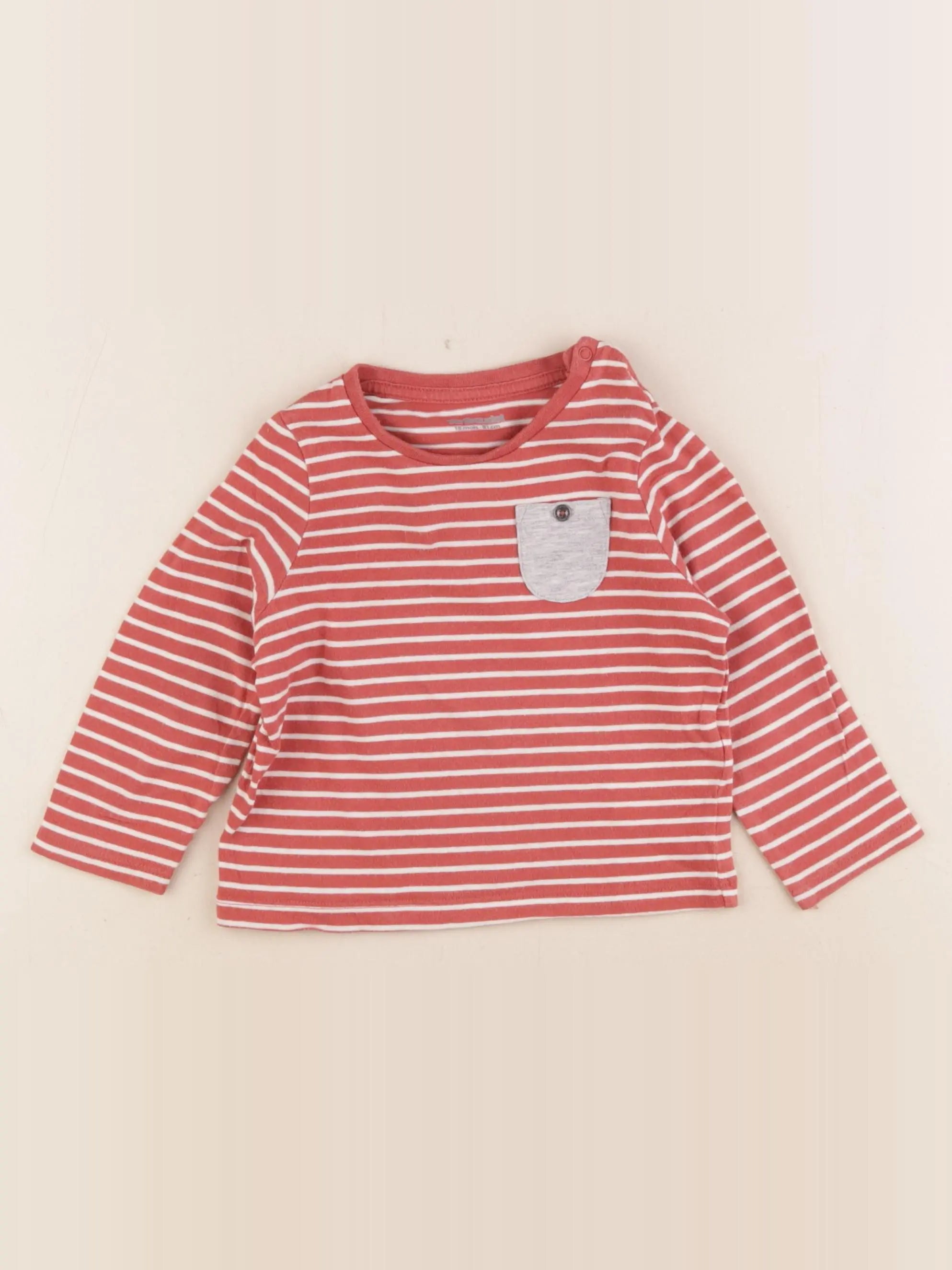 Vertbaudet - tee-shirt rouge - 18 mois