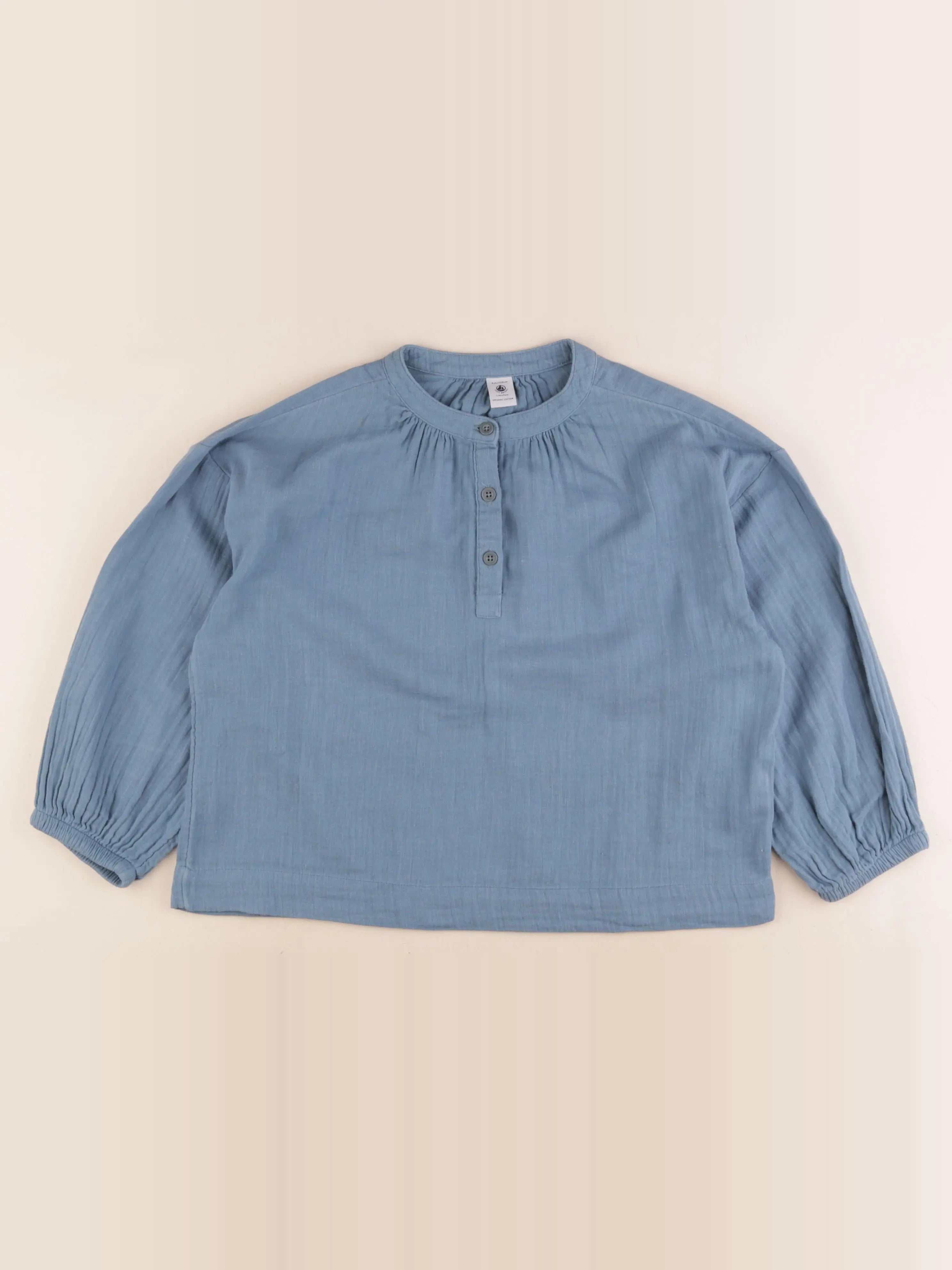 Petit Bateau - blouse bleu - 8 ans