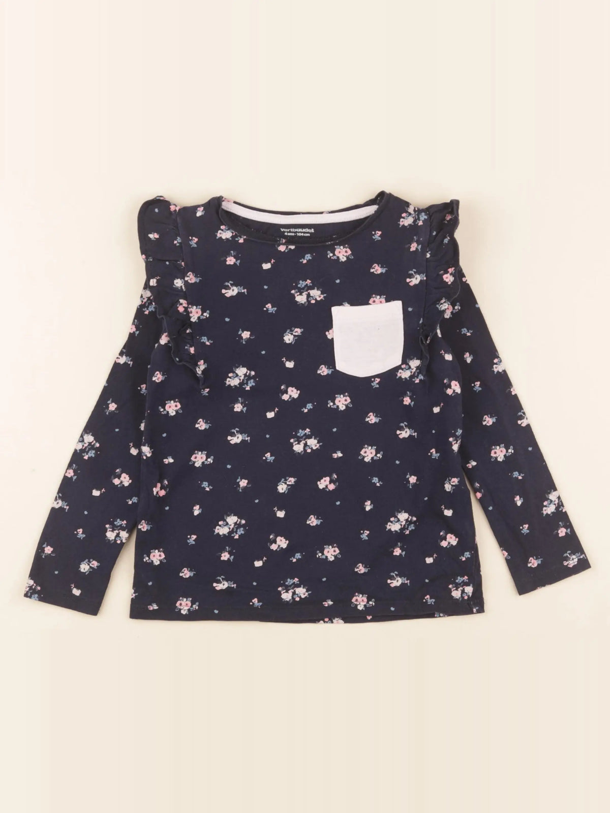 Vertbaudet - tee-shirt bleu - 4 ans