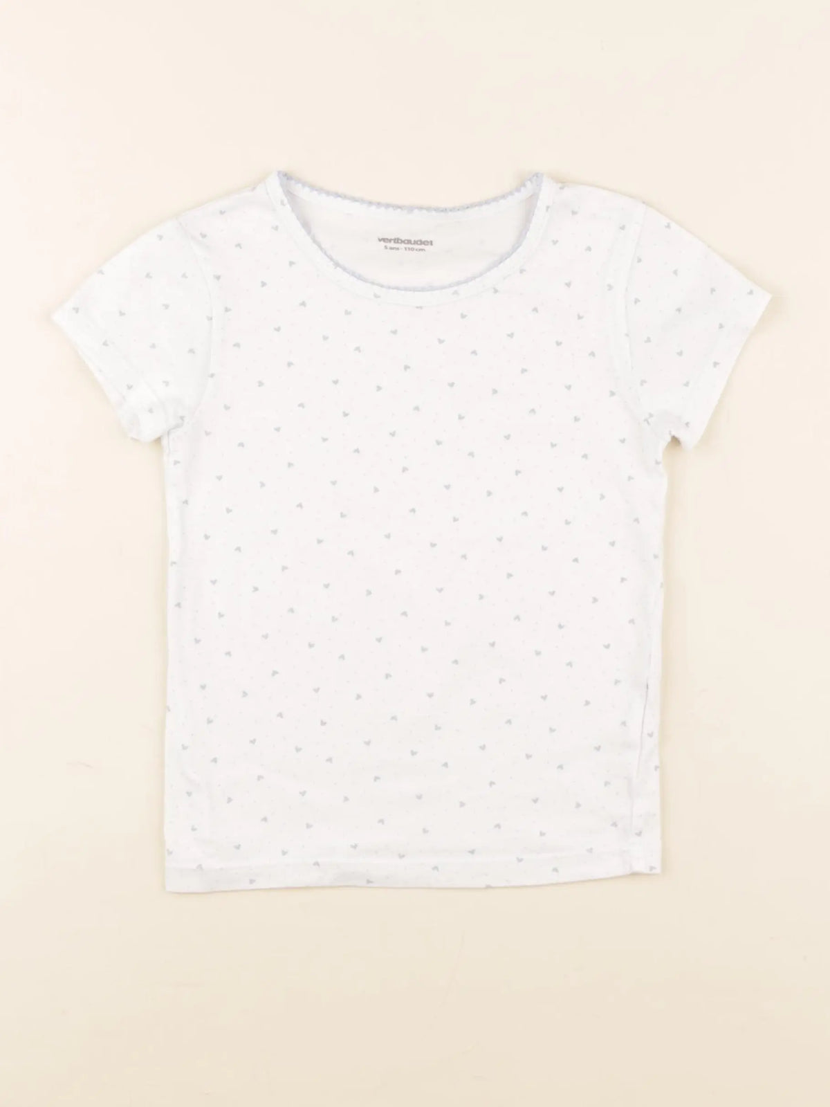 Vertbaudet - maillot de corps blanc, bleu - 5 ans