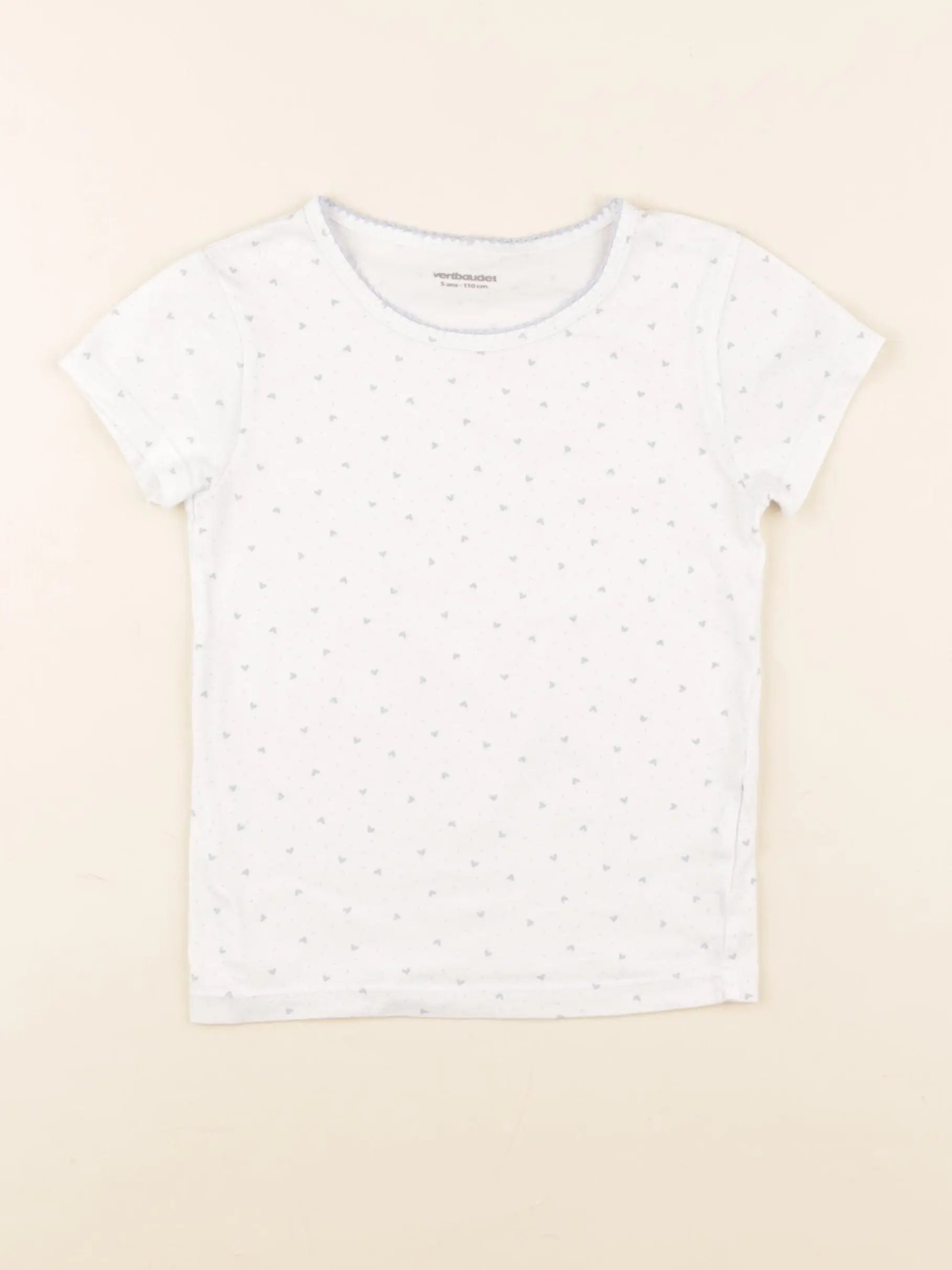 Vertbaudet - maillot de corps blanc, bleu - 5 ans