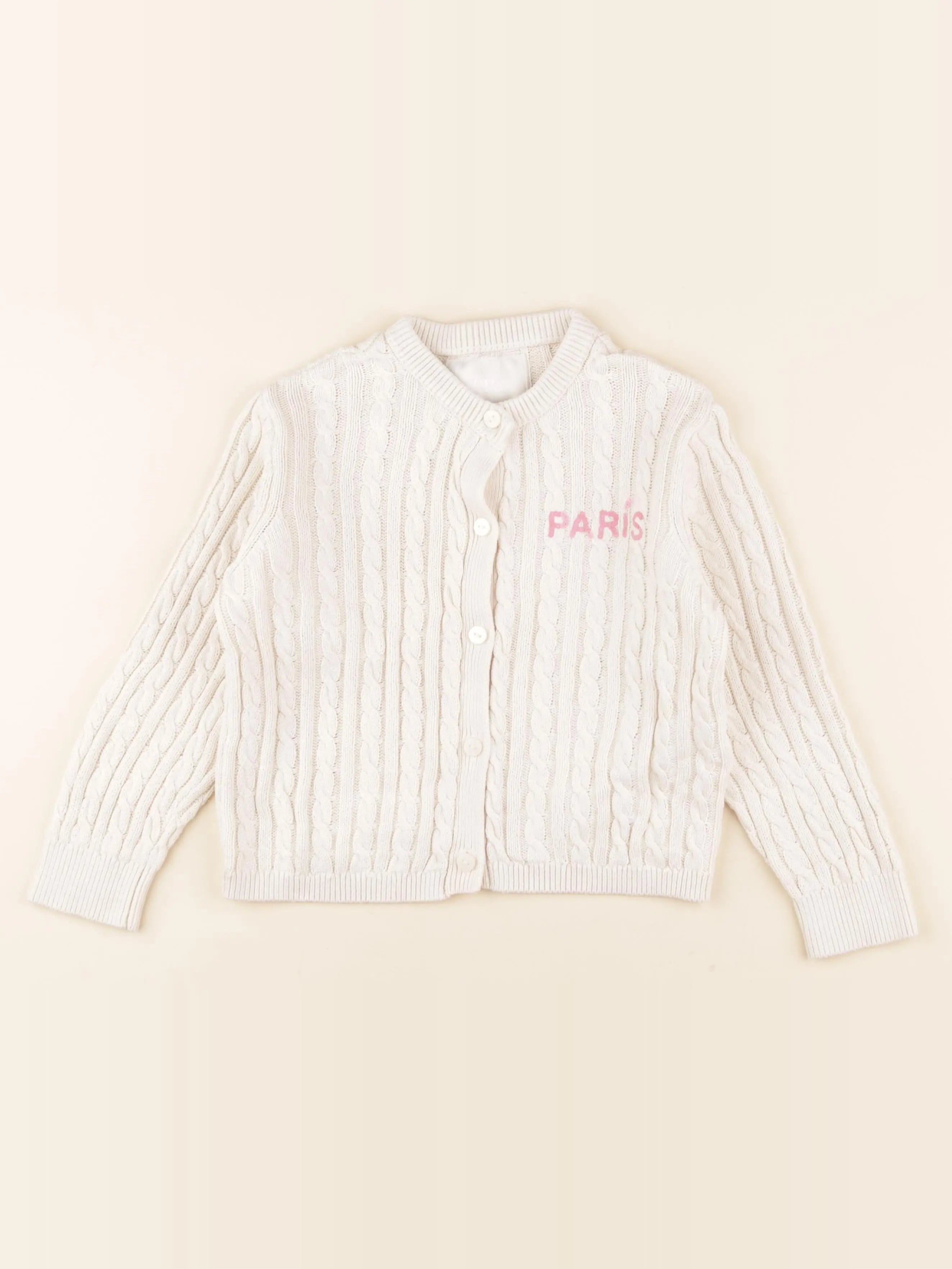 Zara - gilet beige - 6/7 ans