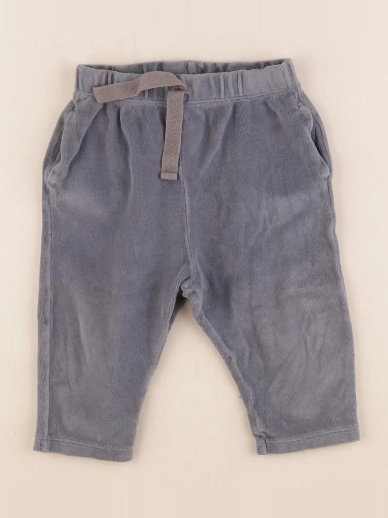 Petit Bateau - pantalon coton gris - 12 mois