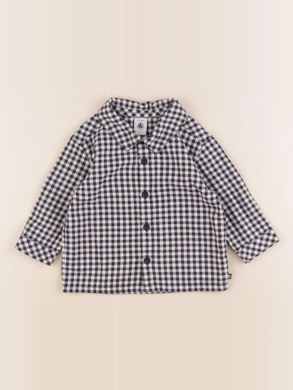 Petit Bateau - chemise bleu - 18 mois