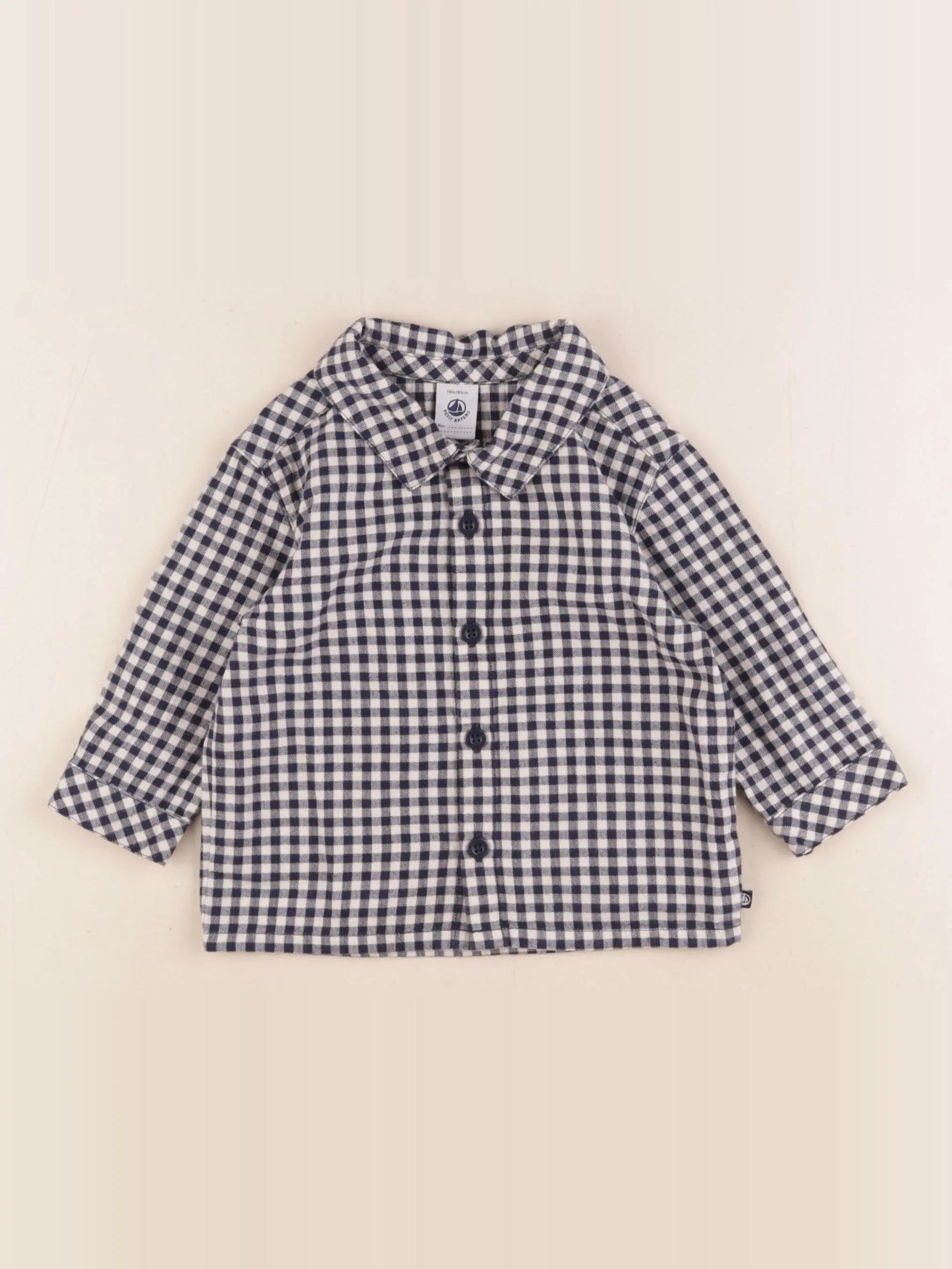 Petit Bateau - chemise bleu - 18 mois