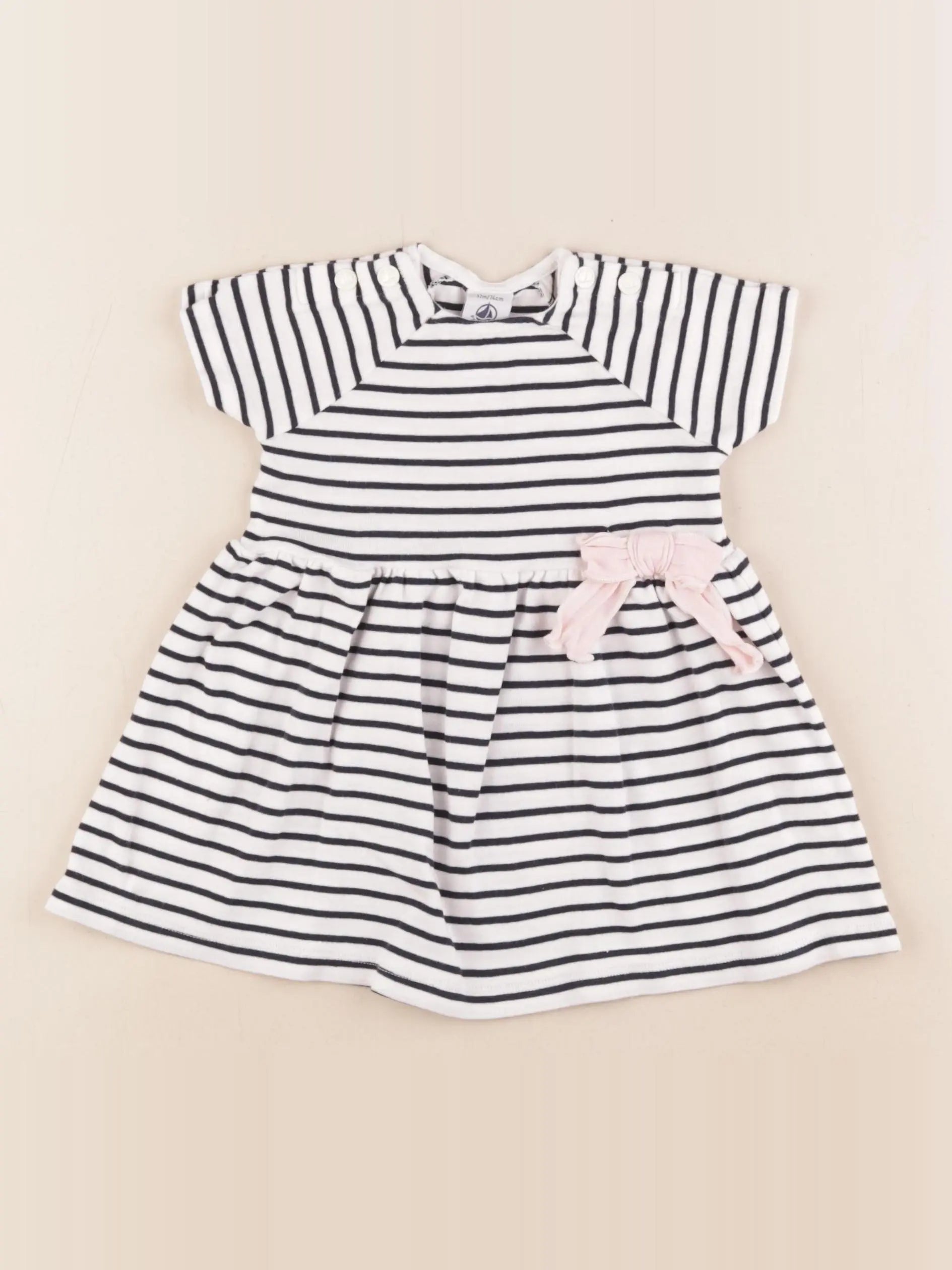 Petit Bateau - robe bleu - 12 mois