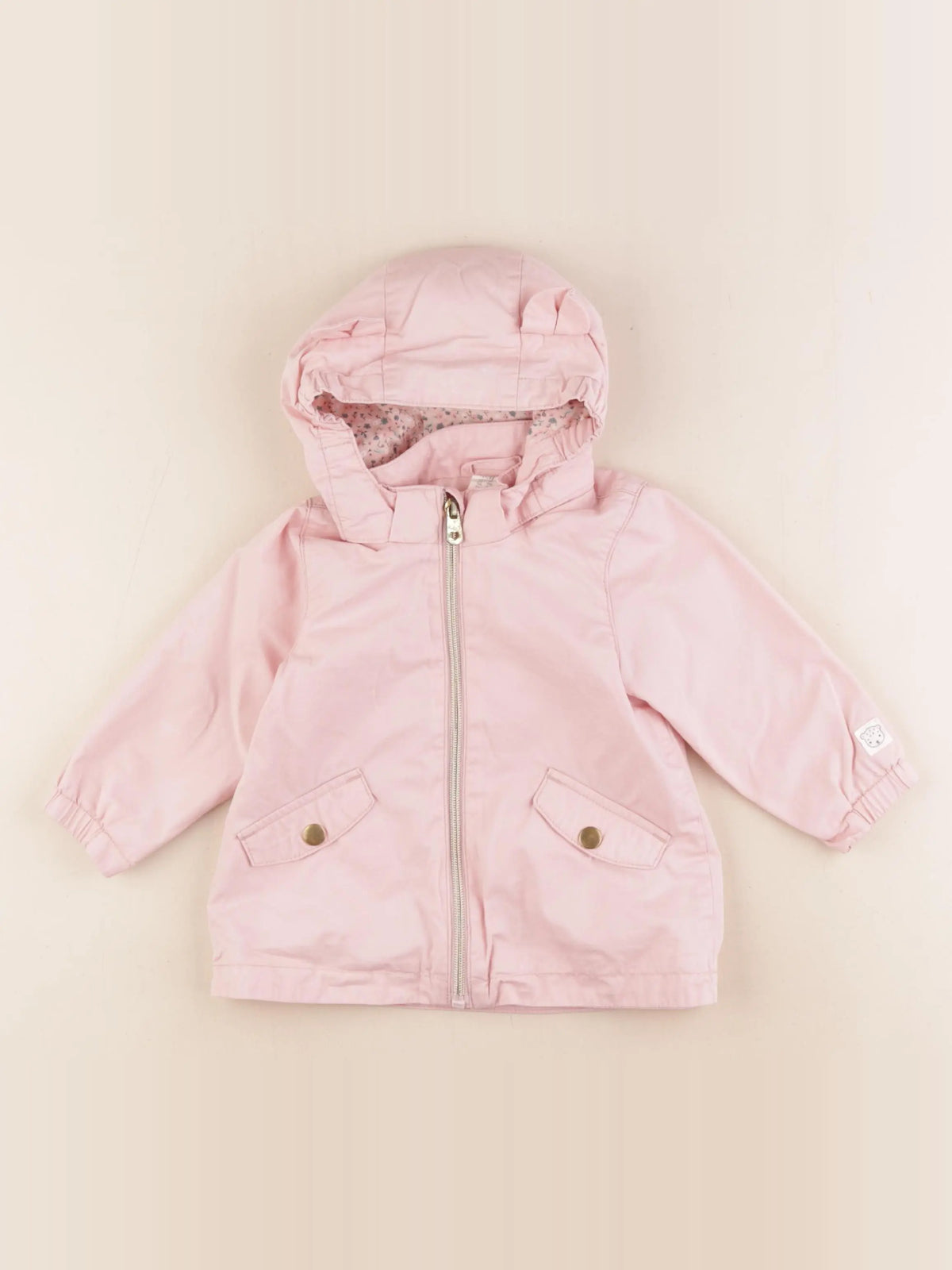 H&M - veste doublé rose - 4/6 mois