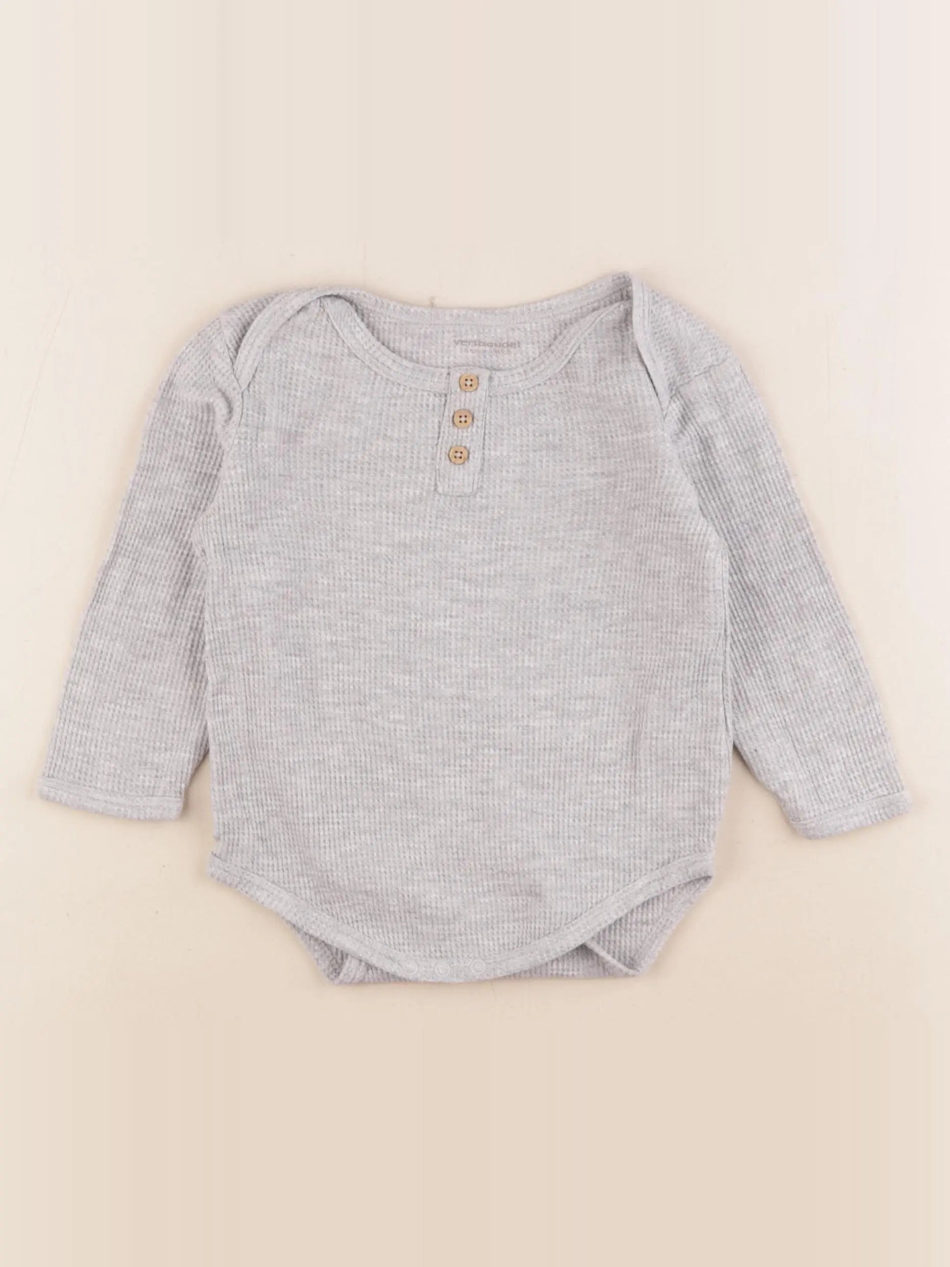 Vertbaudet - body gris - 12 mois
