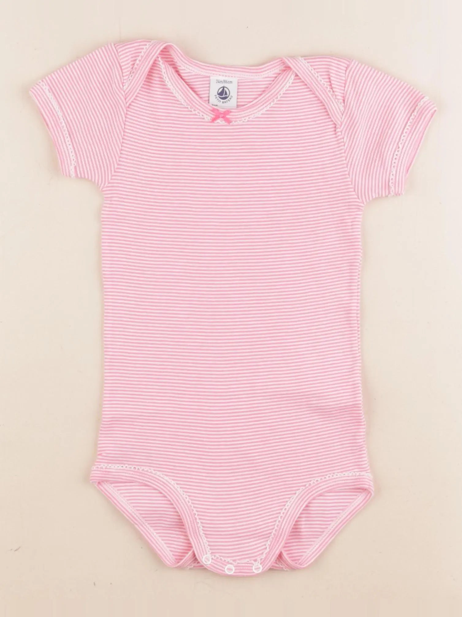 Petit Bateau - body rose - 24 mois