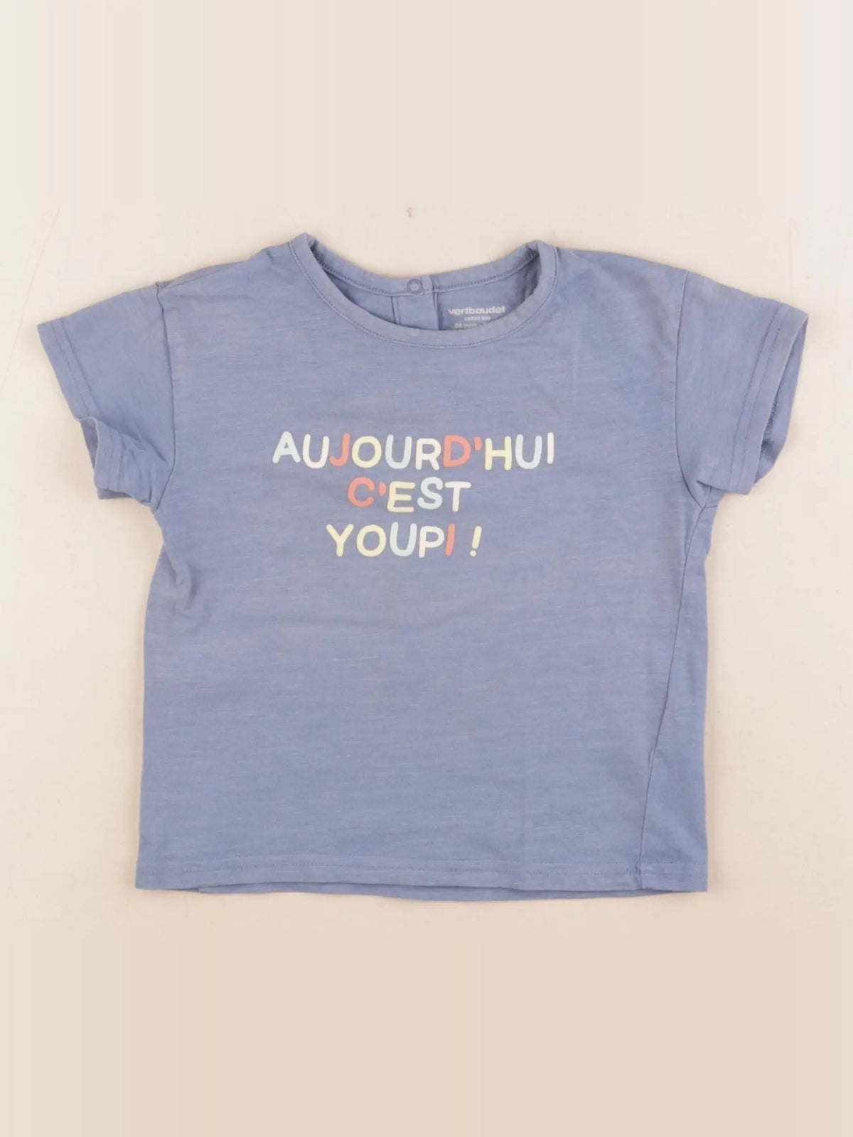 Vertbaudet - tee-shirt bleu - 24 mois