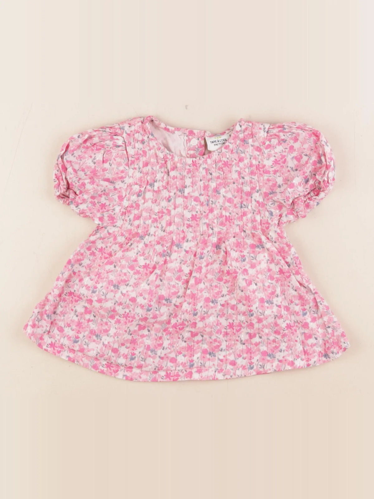 Tape à l'oeil - robe rose, blanc - 9 mois