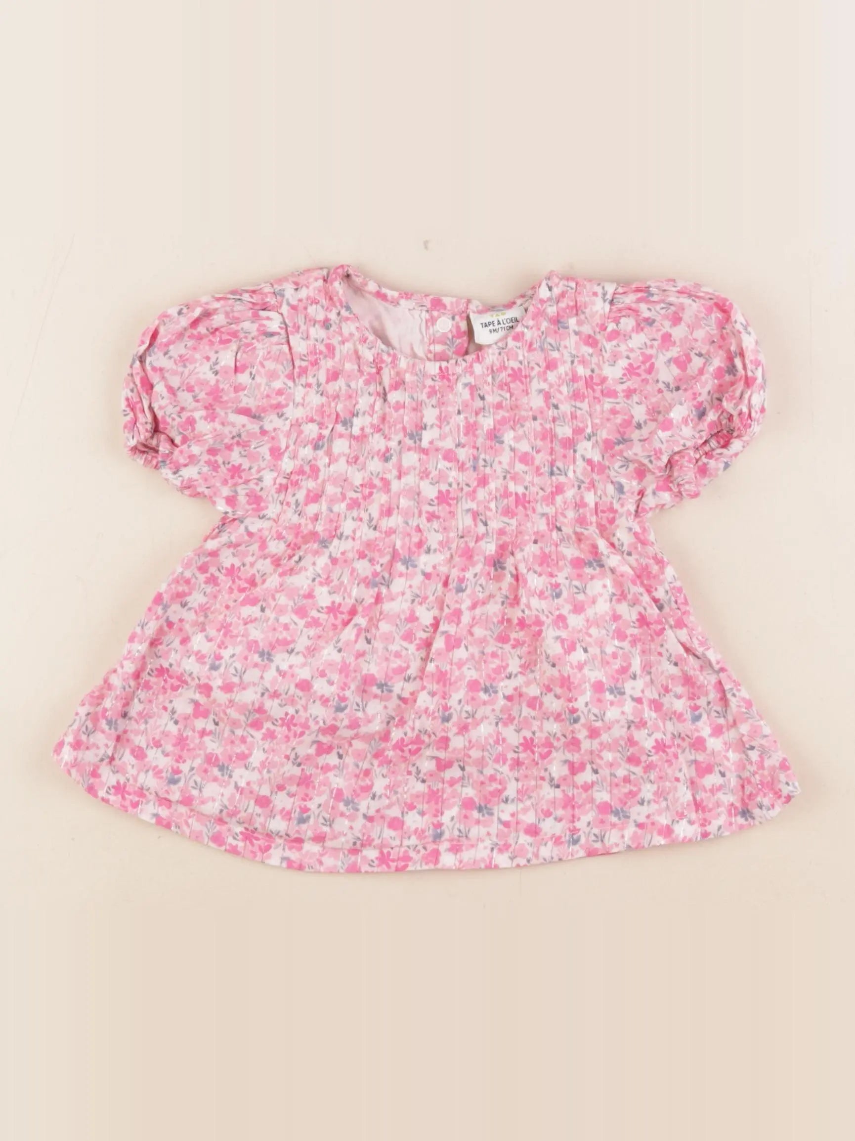 Tape à l'oeil - robe rose, blanc - 9 mois