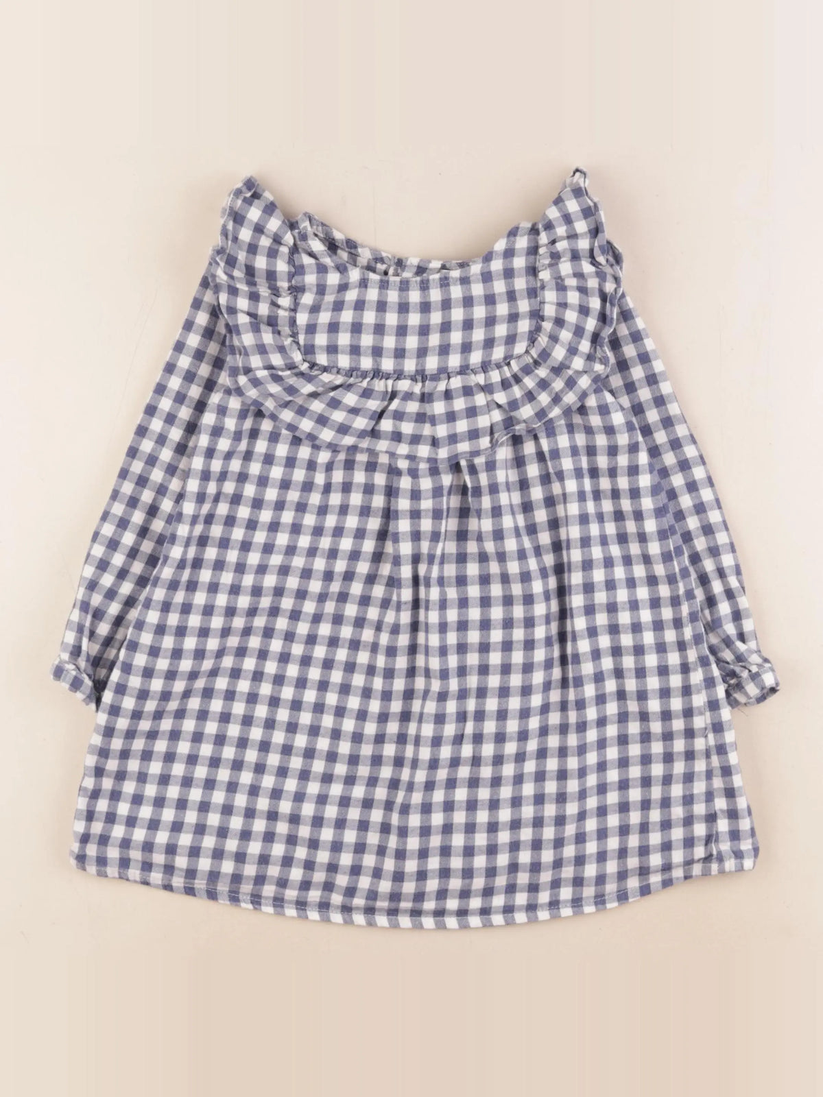 Lola Palacios - robe bleu, blanc - 4 ans