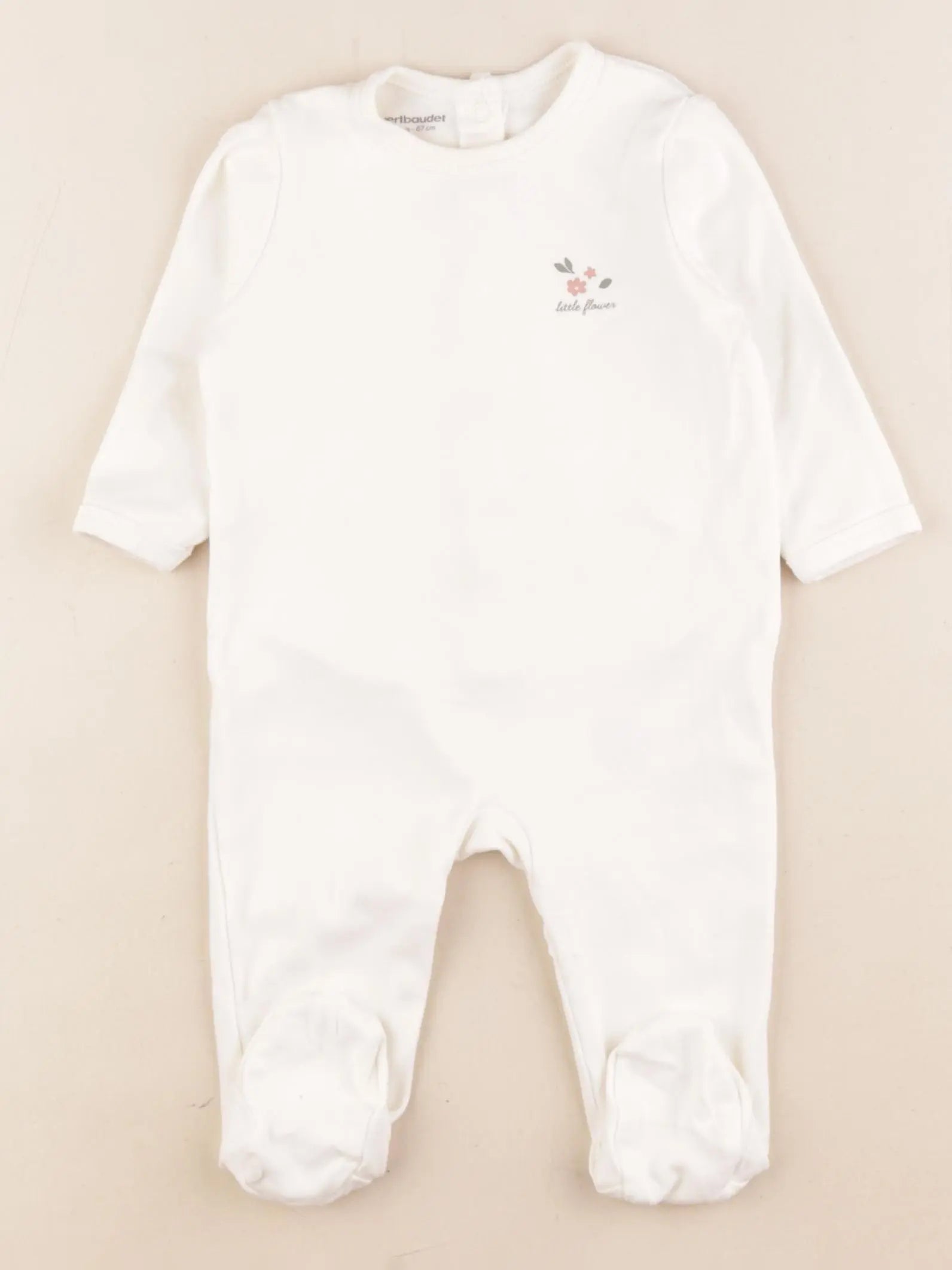 Vertbaudet - pyjama coton beige - 6 mois
