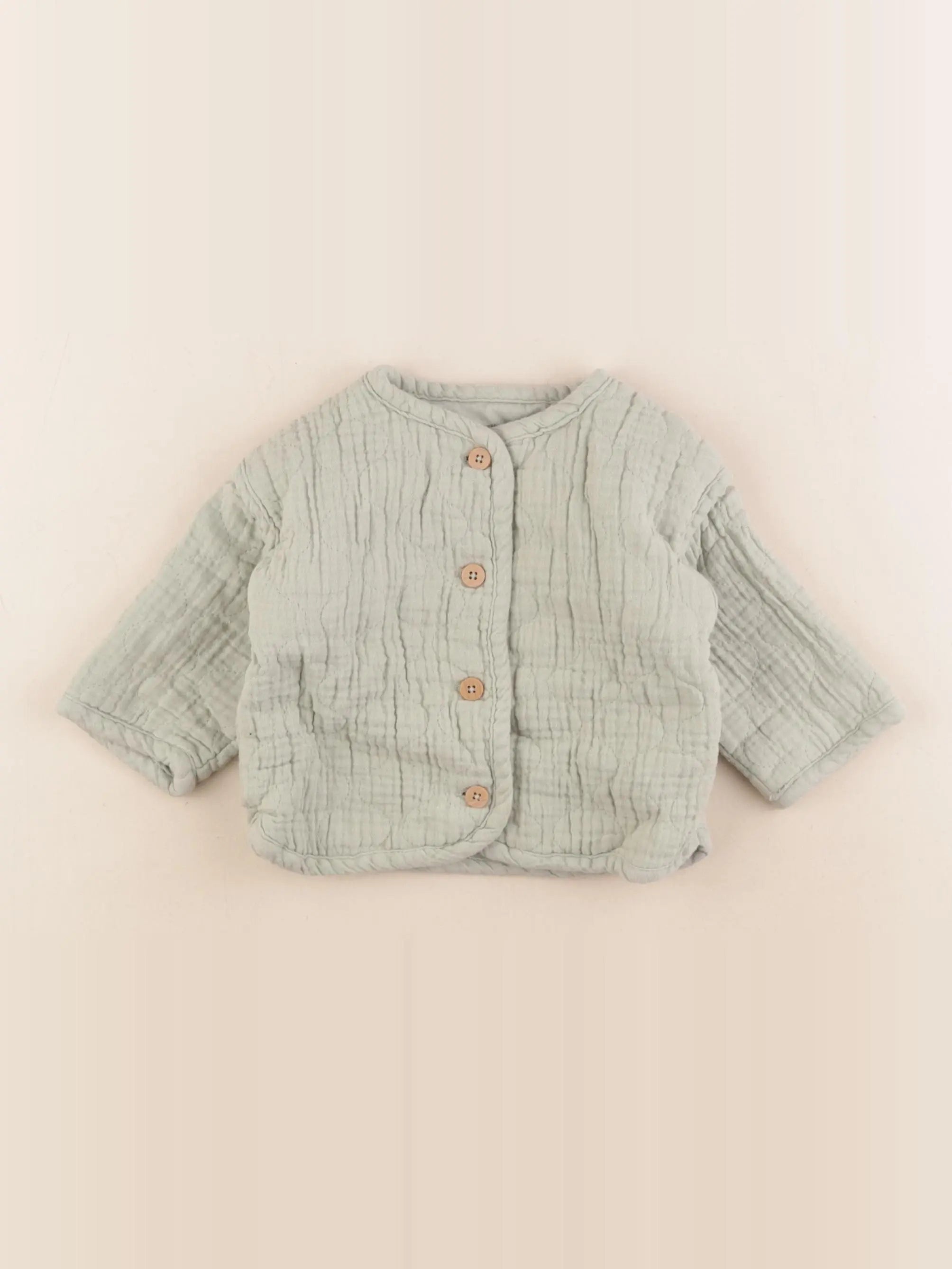 Vertbaudet - veste vert - 6 mois