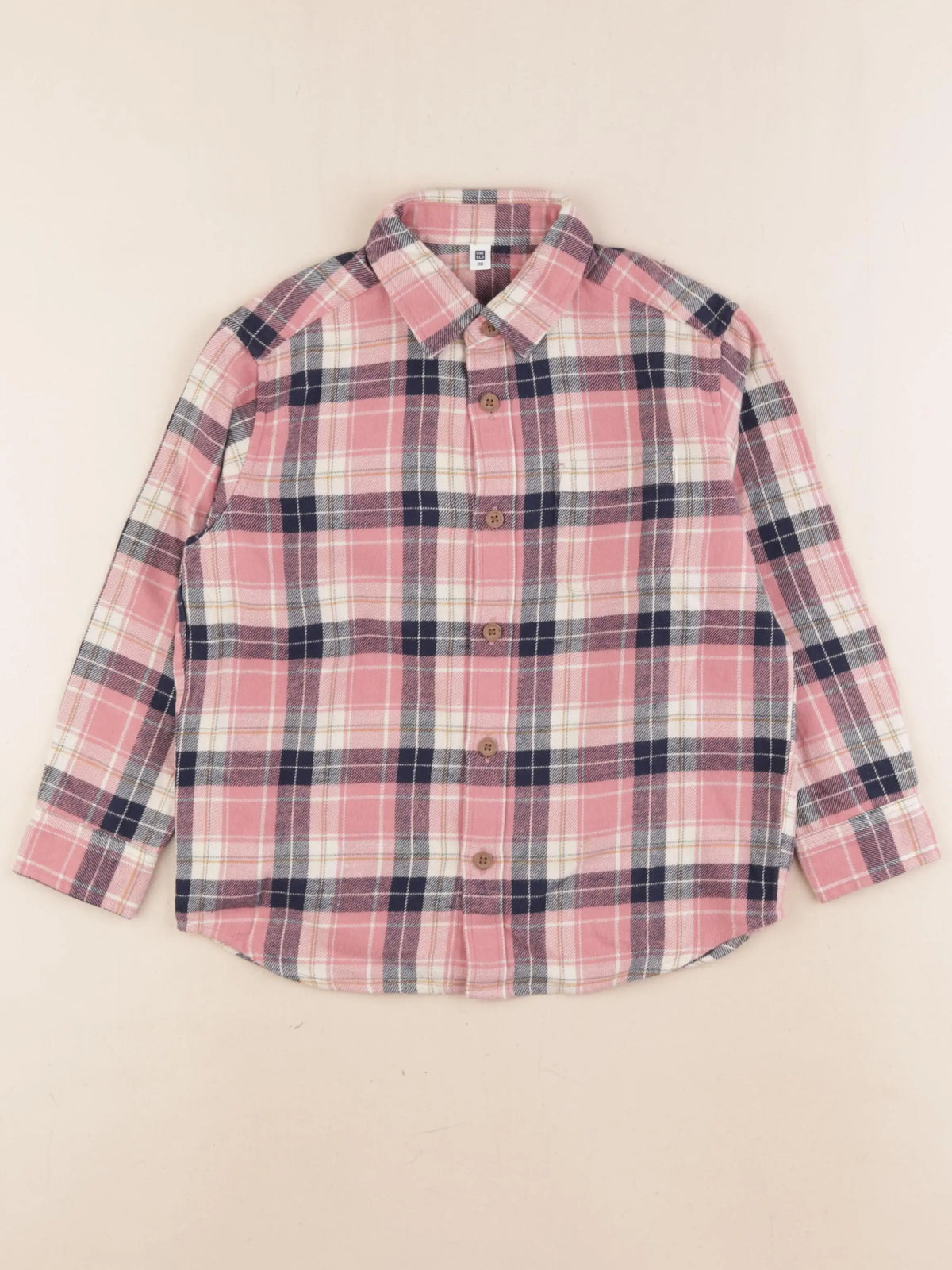 Uniqlo - chemise rose, bleu - 6/7 ans
