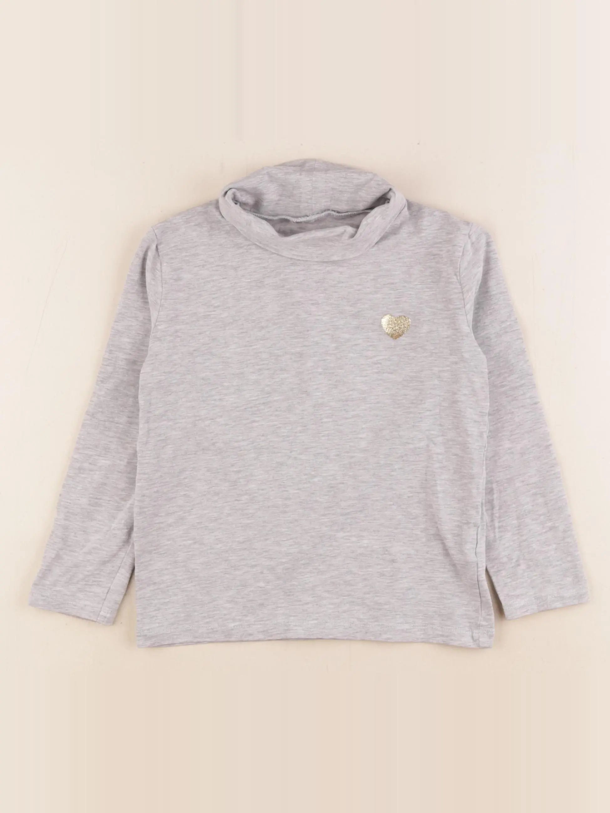 Vertbaudet - sous-pull gris, or - 5 ans