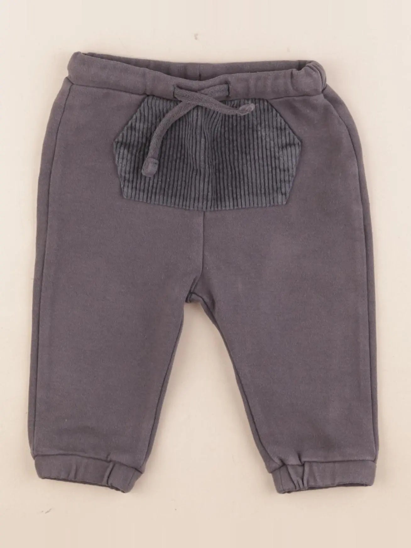 Vertbaudet - jogging velours taupe - 9 mois