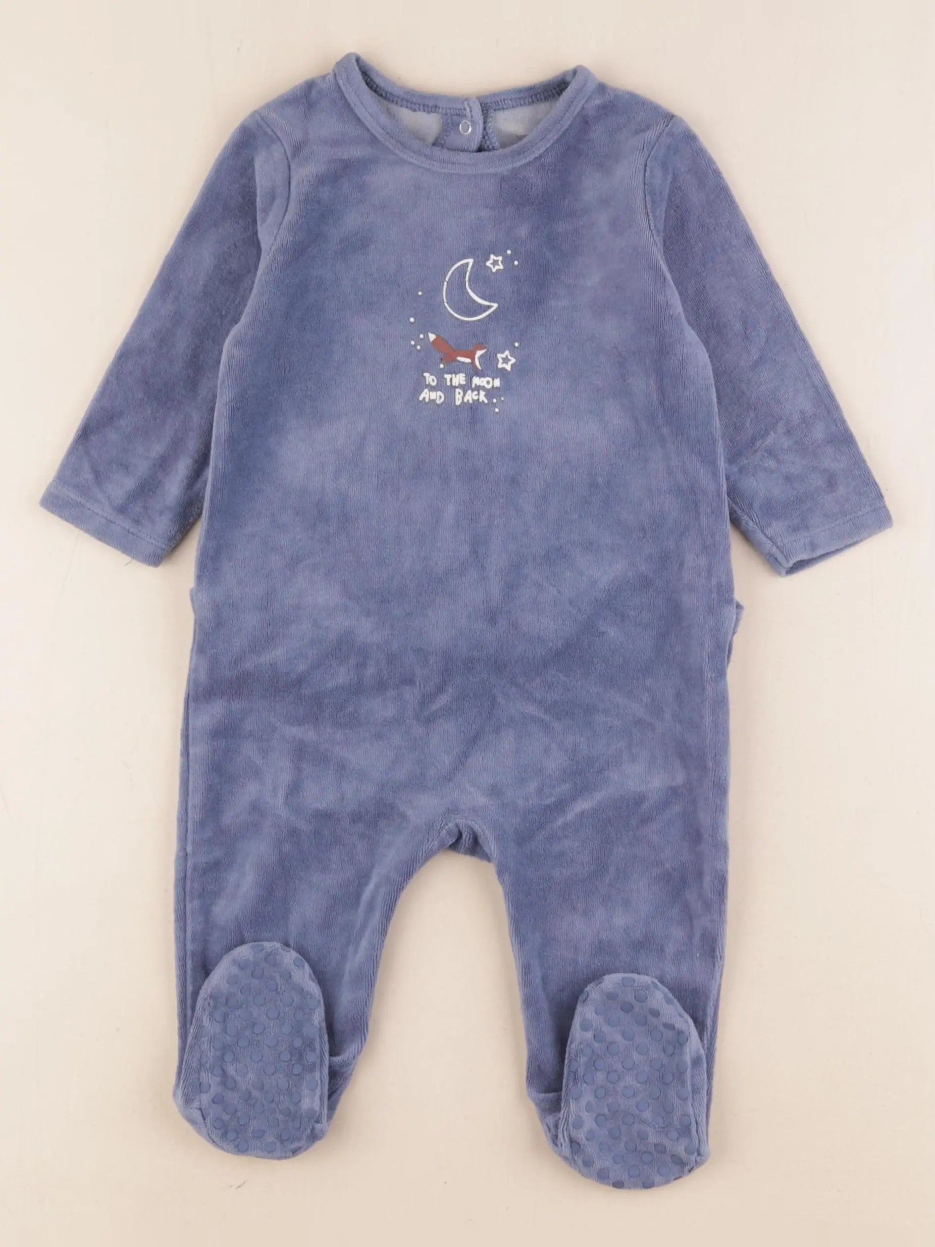 Vertbaudet - pyjama velours bleu - 9 mois
