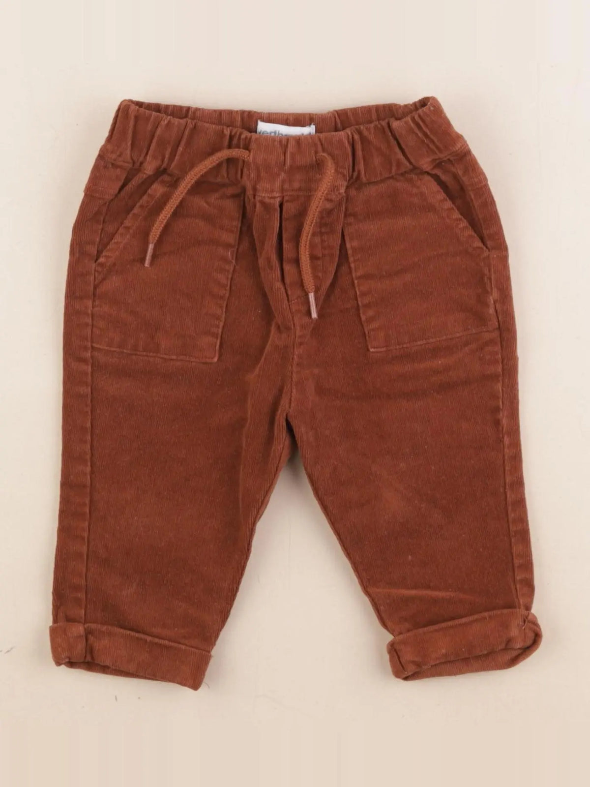 Vertbaudet - pantalon marron - 9 mois