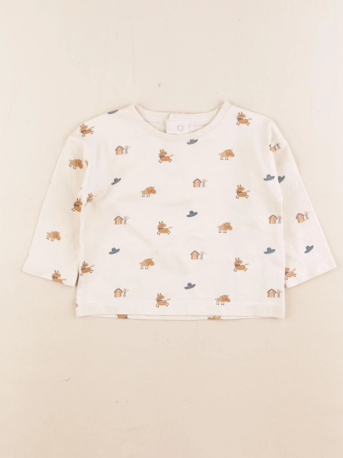 Vertbaudet - tee-shirt beige - 9 mois